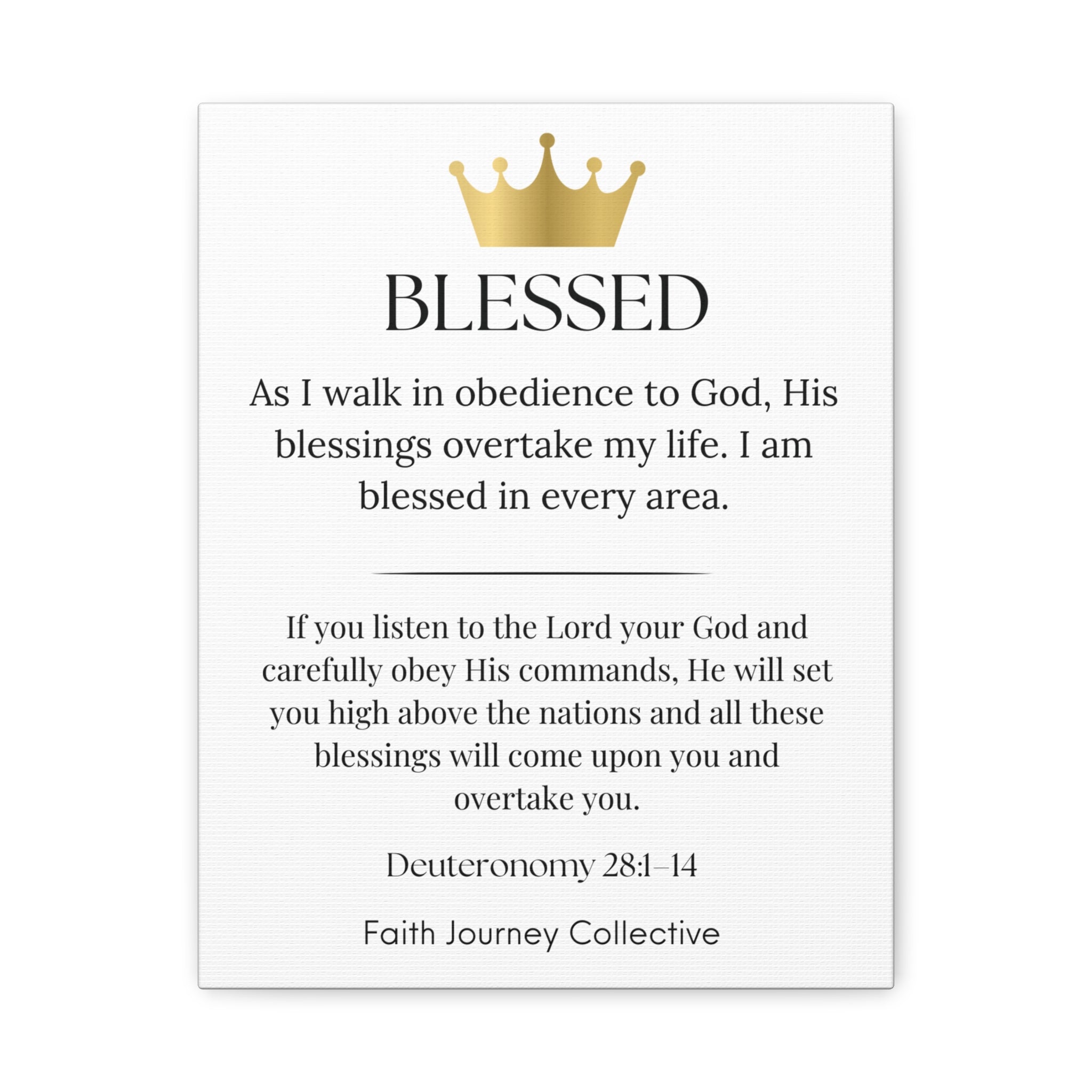 Blessed - Christian Scripture Wall Art Canvas – Bible Verse Affirmation Prints for Home, Office & Prayer Space | Faith Journey Collective