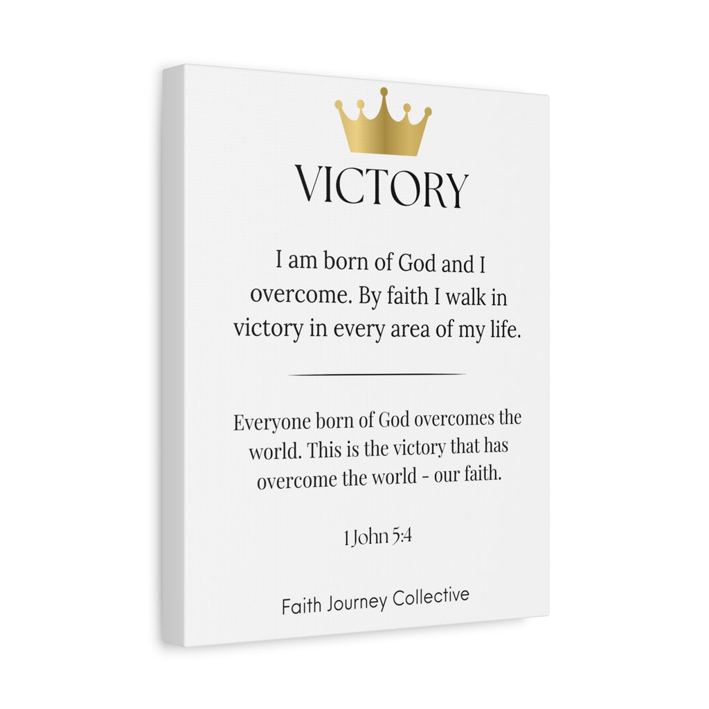 Victory - Christian Scripture Wall Art Canvas – Bible Verse Affirmation Prints for Home, Office & Prayer Space | Faith Journey Collective