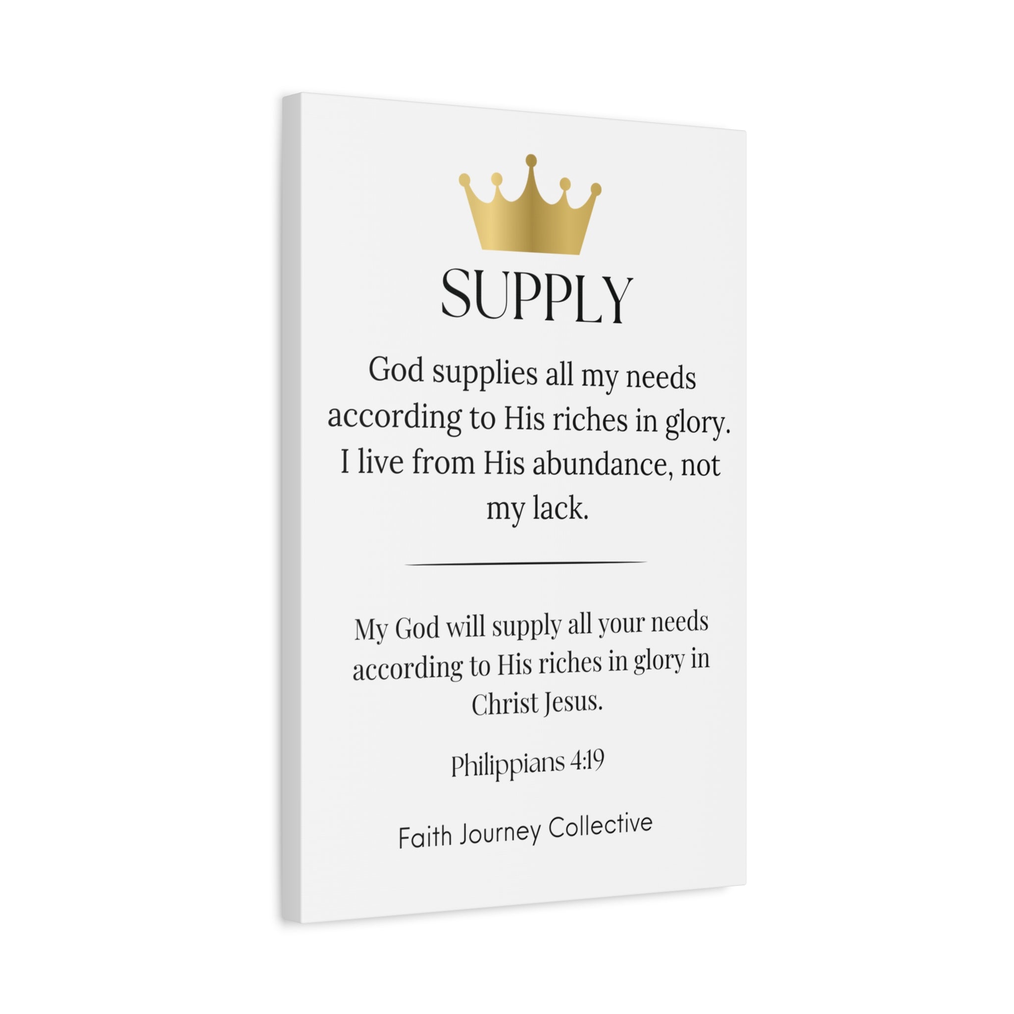 Supply - Christian Scripture Wall Art Canvas – Bible Verse Affirmation Prints for Home, Office & Prayer Space | Faith Journey Collective