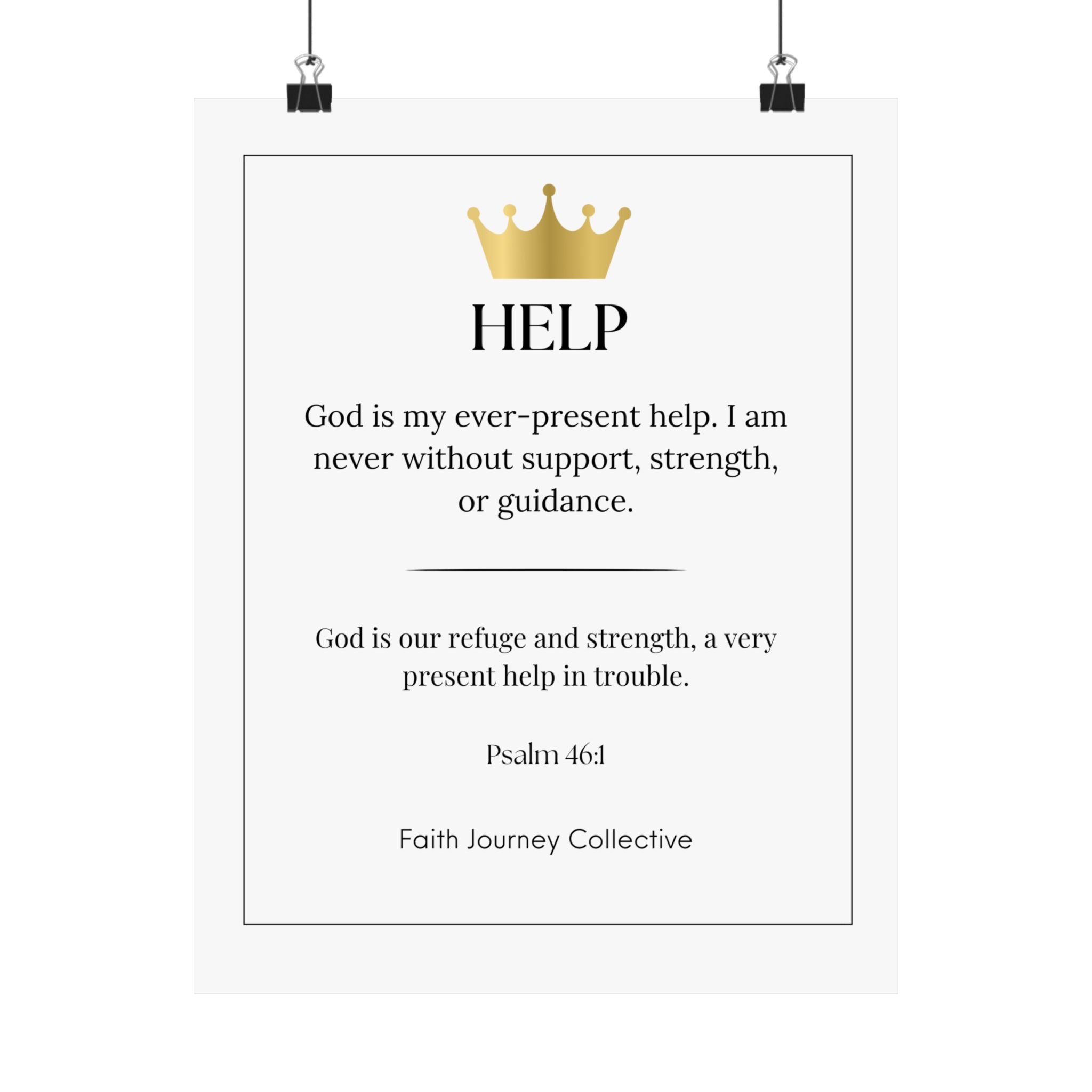 "Help" Christian Scripture Wall Art Poster – Bible Verse Affirmation Prints for Home, Office & Prayer Space | Faith Journey Collective