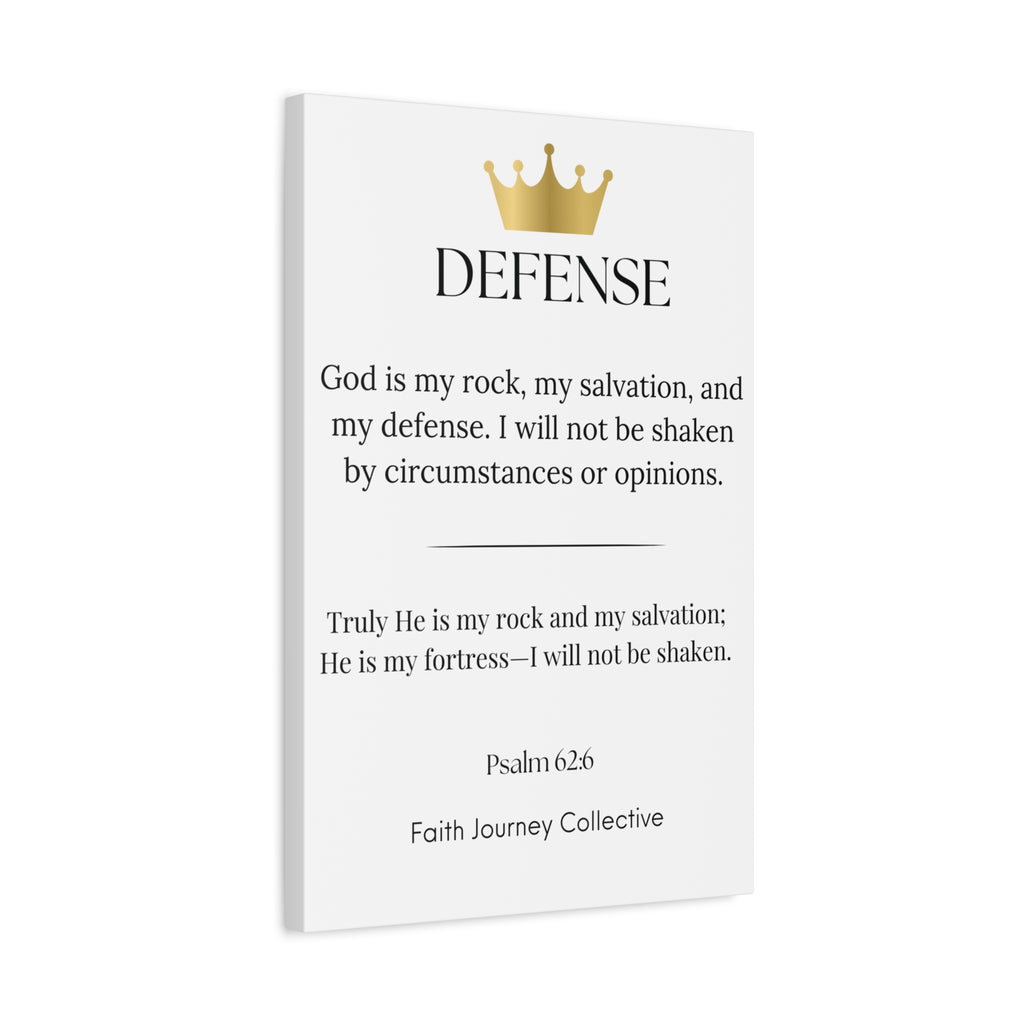Defense - Christian Scripture Wall Art Canvas – Bible Verse Affirmation Prints for Home, Office & Prayer Space | Faith Journey Collective