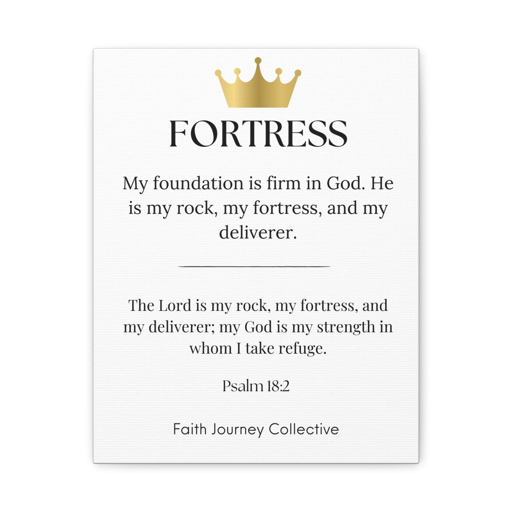 Fortress - Christian Scripture Wall Art Canvas – Bible Verse Affirmation Prints for Home, Office & Prayer Space | Faith Journey Collective