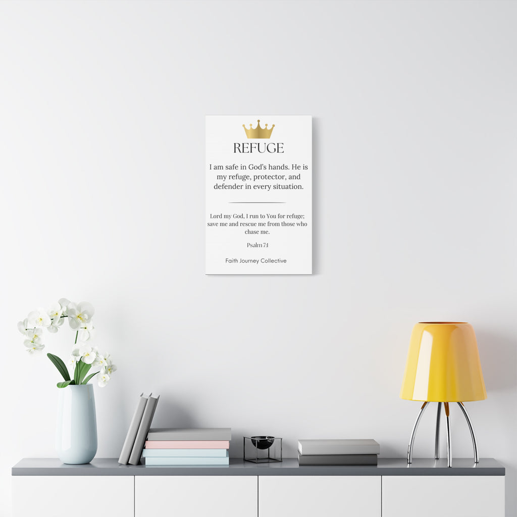 "God is Our Refuge"  Christian Scripture Wall Art Canvas – Bible Verse Affirmation Prints for Home, Office & Prayer Space | Faith Journey Collective