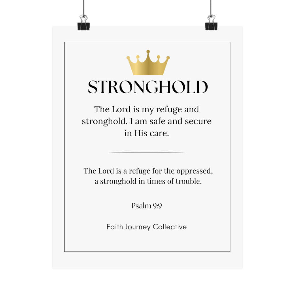 "Stronghold" Christian Scripture Wall Art Poster – Bible Verse Affirmation Prints for Home, Office & Prayer Space | Faith Journey Collective