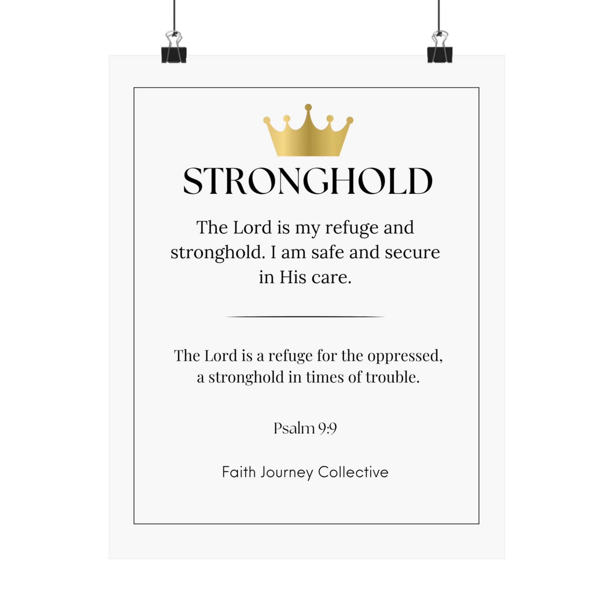 "Stronghold" Christian Scripture Wall Art Poster – Bible Verse Affirmation Prints for Home, Office & Prayer Space | Faith Journey Collective