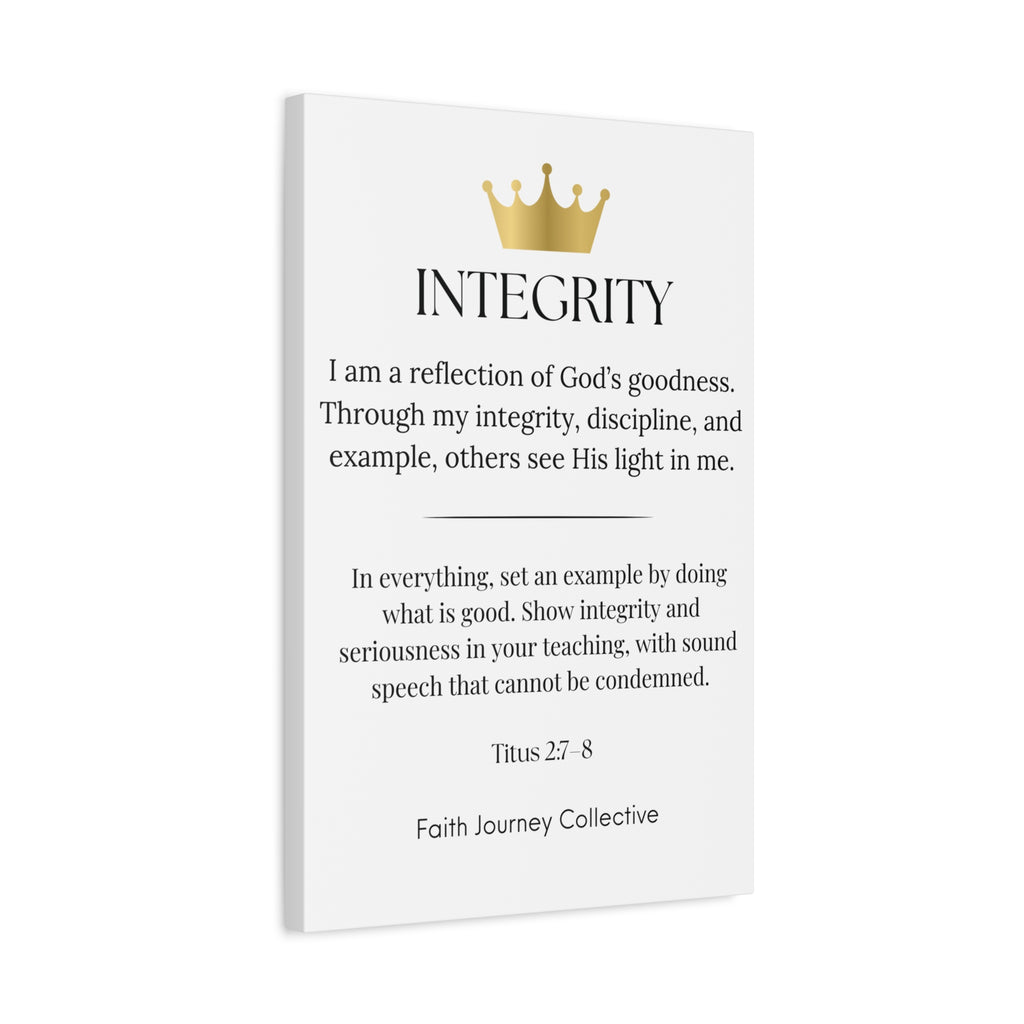Integrity - Christian Scripture Wall Art Canvas – Bible Verse Affirmation Prints for Home, Office & Prayer Space | Faith Journey Collective