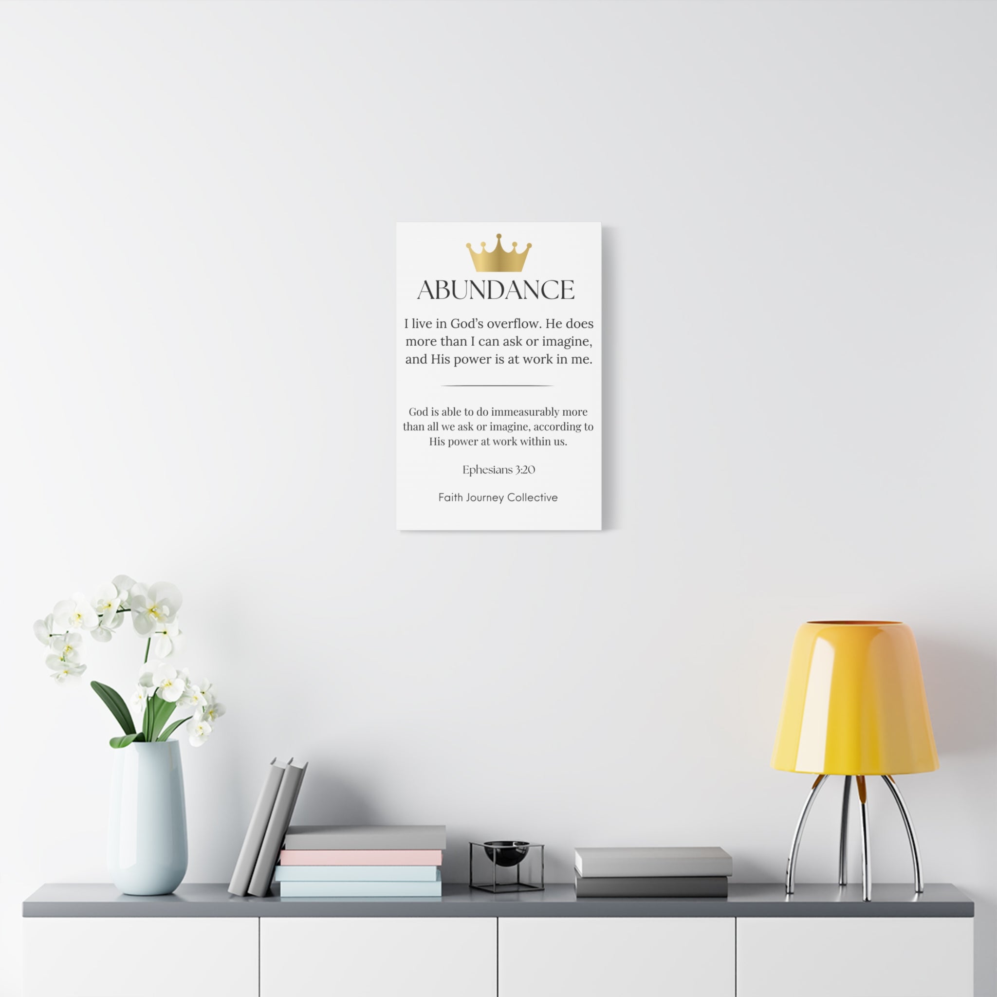 Abundance - Christian Scripture Wall Art Canvas – Bible Verse Affirmation Prints for Home, Office & Prayer Space | Faith Journey Collective