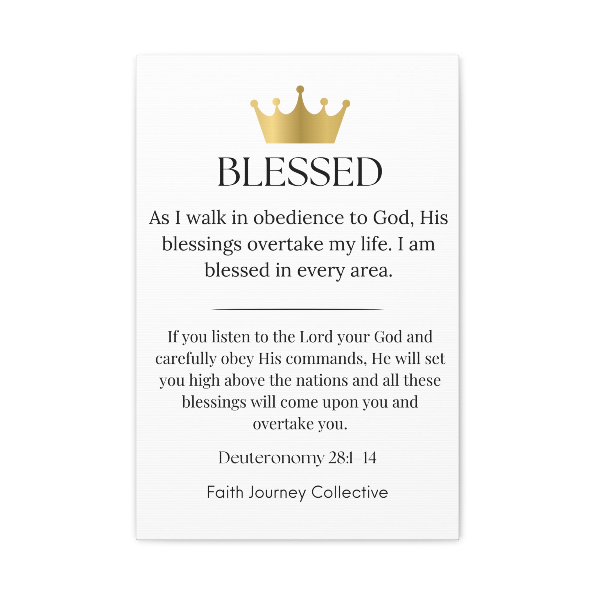 Blessed - Christian Scripture Wall Art Canvas – Bible Verse Affirmation Prints for Home, Office & Prayer Space | Faith Journey Collective