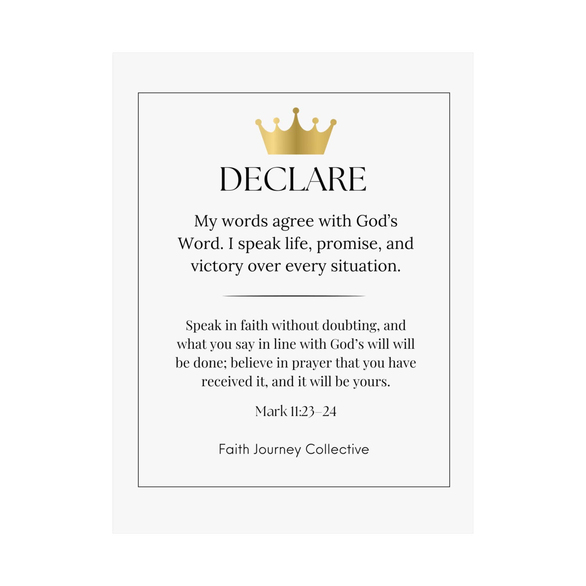 "Declare" Christian Scripture Wall Art Poster – Bible Verse Affirmation Prints for Home, Office & Prayer Space | Faith Journey Collective