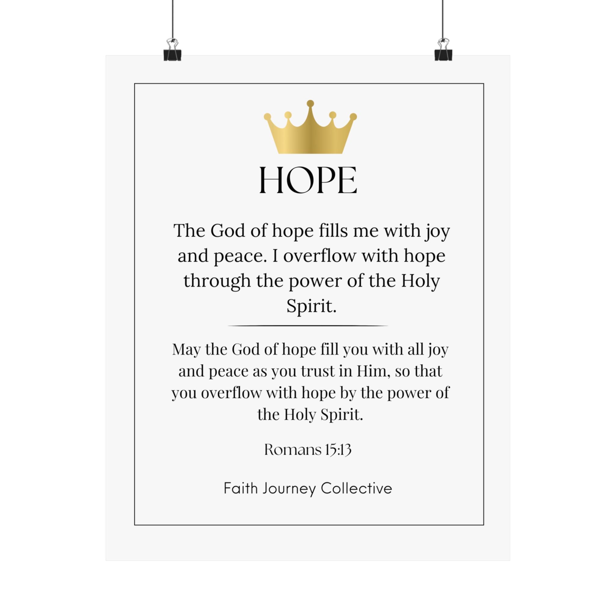 "Hope" Christian Scripture Wall Art Poster – Bible Verse Affirmation Prints for Home, Office & Prayer Space | Faith Journey Collective