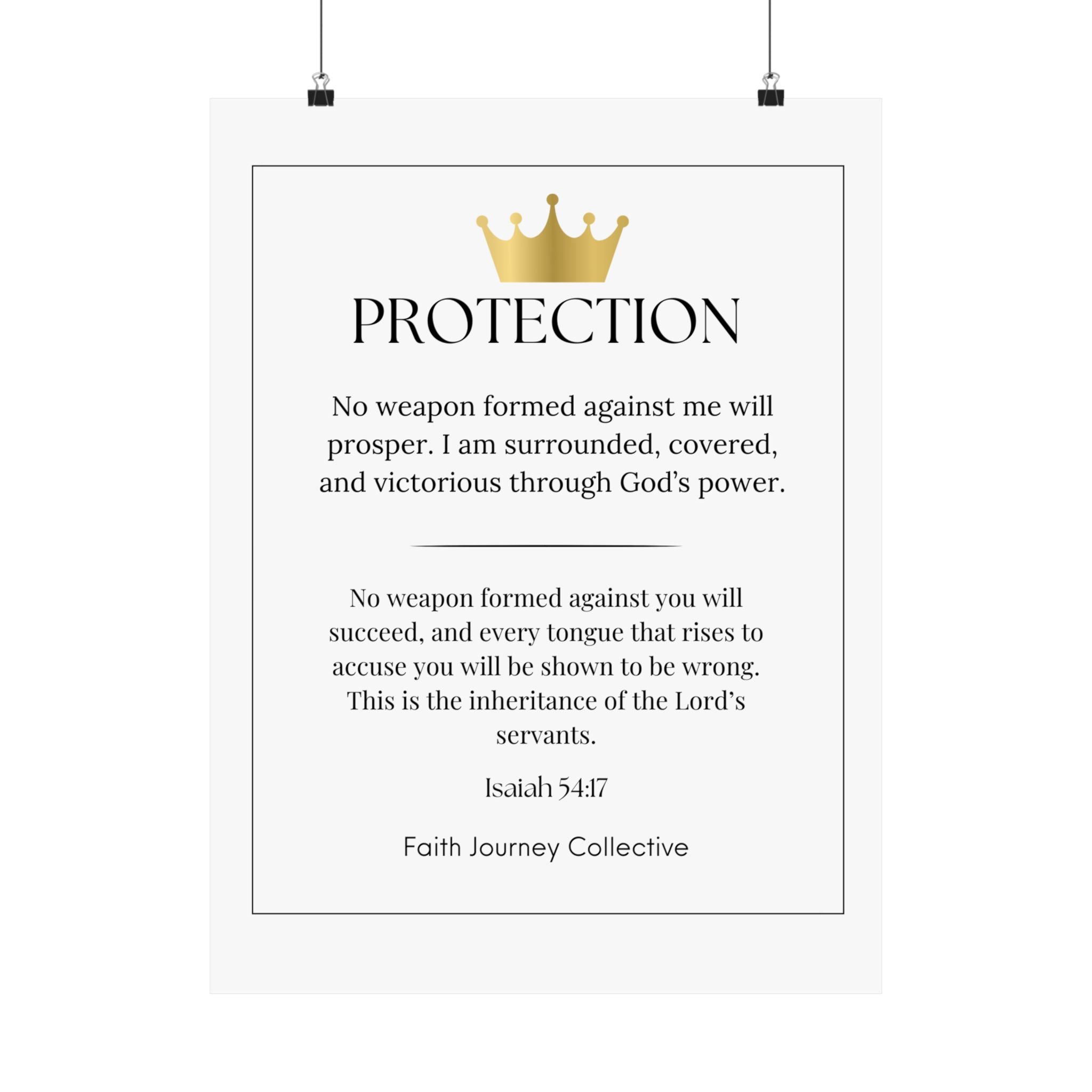"Protection" Christian Scripture Wall Art Poster – Bible Verse Affirmation Prints for Home, Office & Prayer Space | Faith Journey Collective