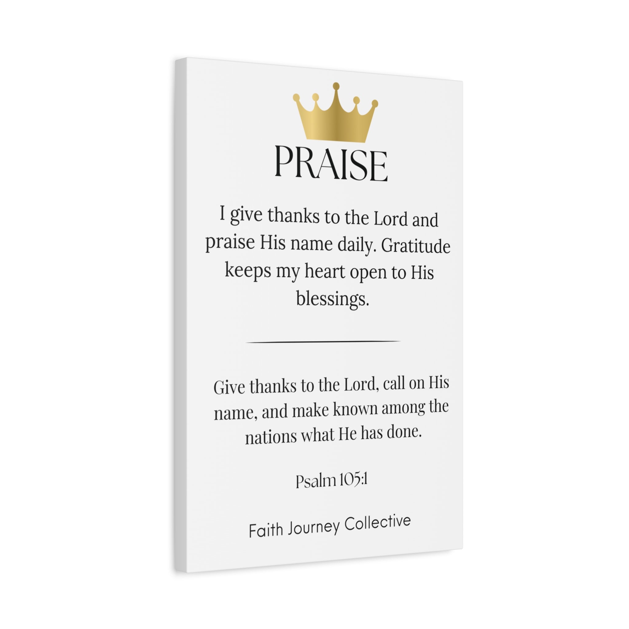 Praise - Christian Scripture Wall Art Canvas – Bible Verse Affirmation Prints for Home, Office & Prayer Space | Faith Journey Collective