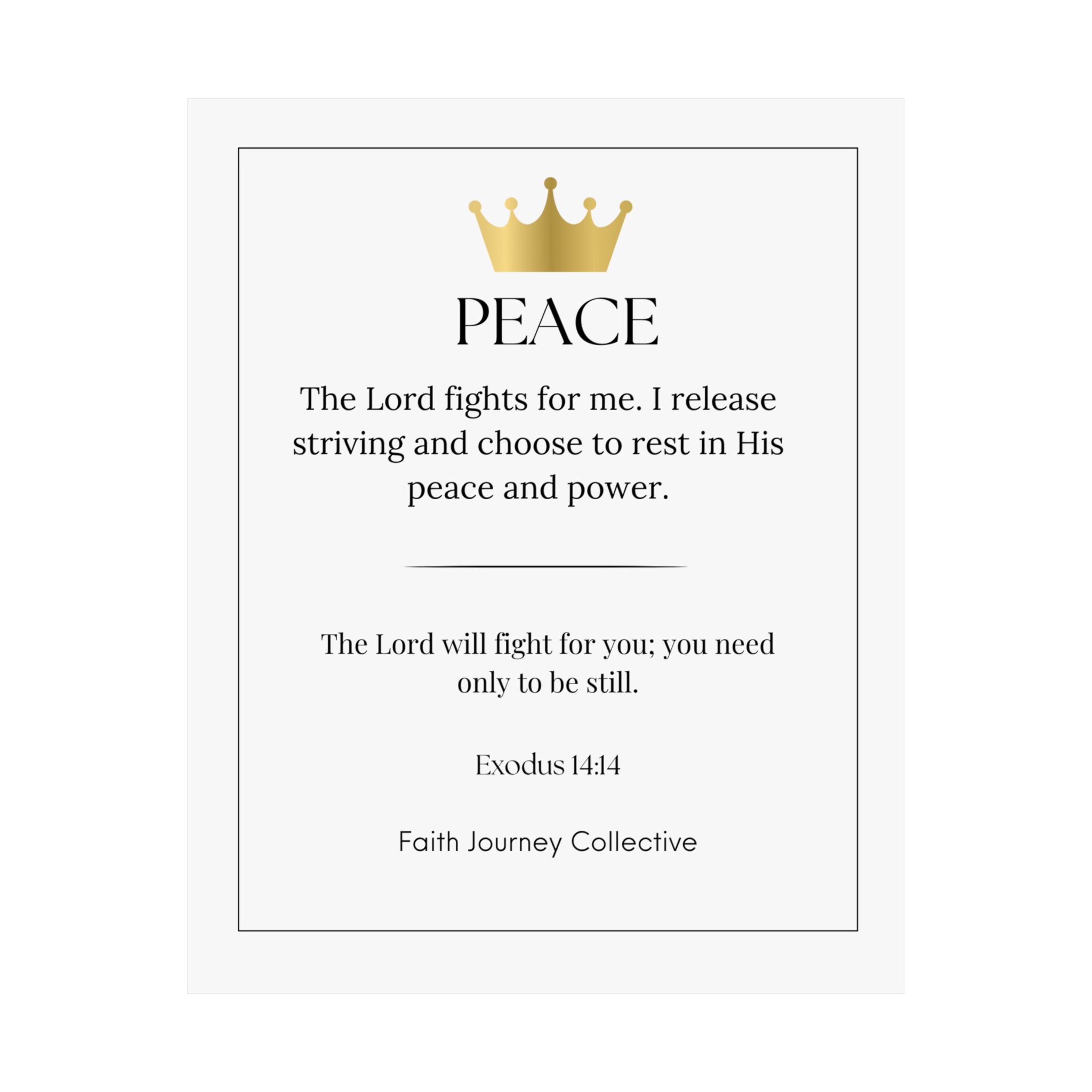 "Peace" Christian Scripture Wall Art Poster – Bible Verse Affirmation Prints for Home, Office & Prayer Space | Faith Journey Collective