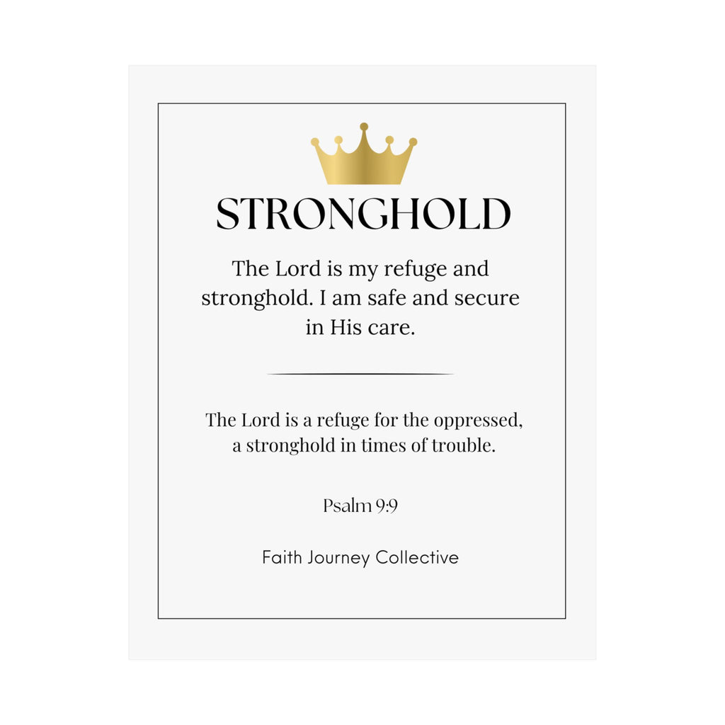 "Stronghold" Christian Scripture Wall Art Poster – Bible Verse Affirmation Prints for Home, Office & Prayer Space | Faith Journey Collective