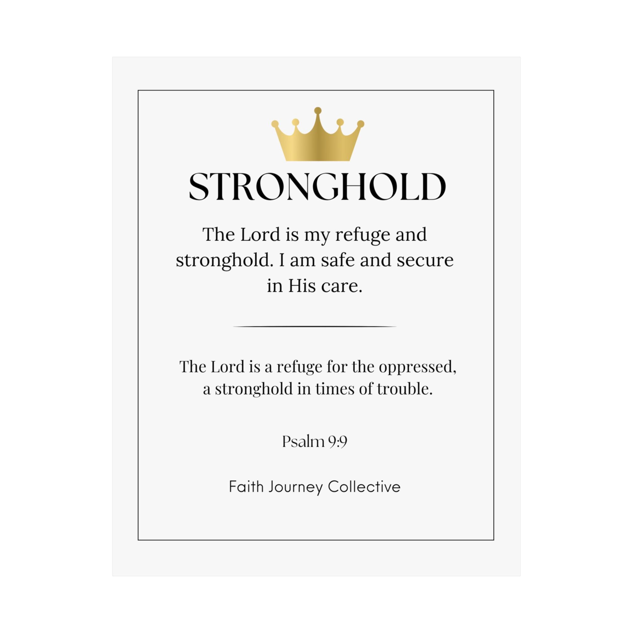 "Stronghold" Christian Scripture Wall Art Poster – Bible Verse Affirmation Prints for Home, Office & Prayer Space | Faith Journey Collective