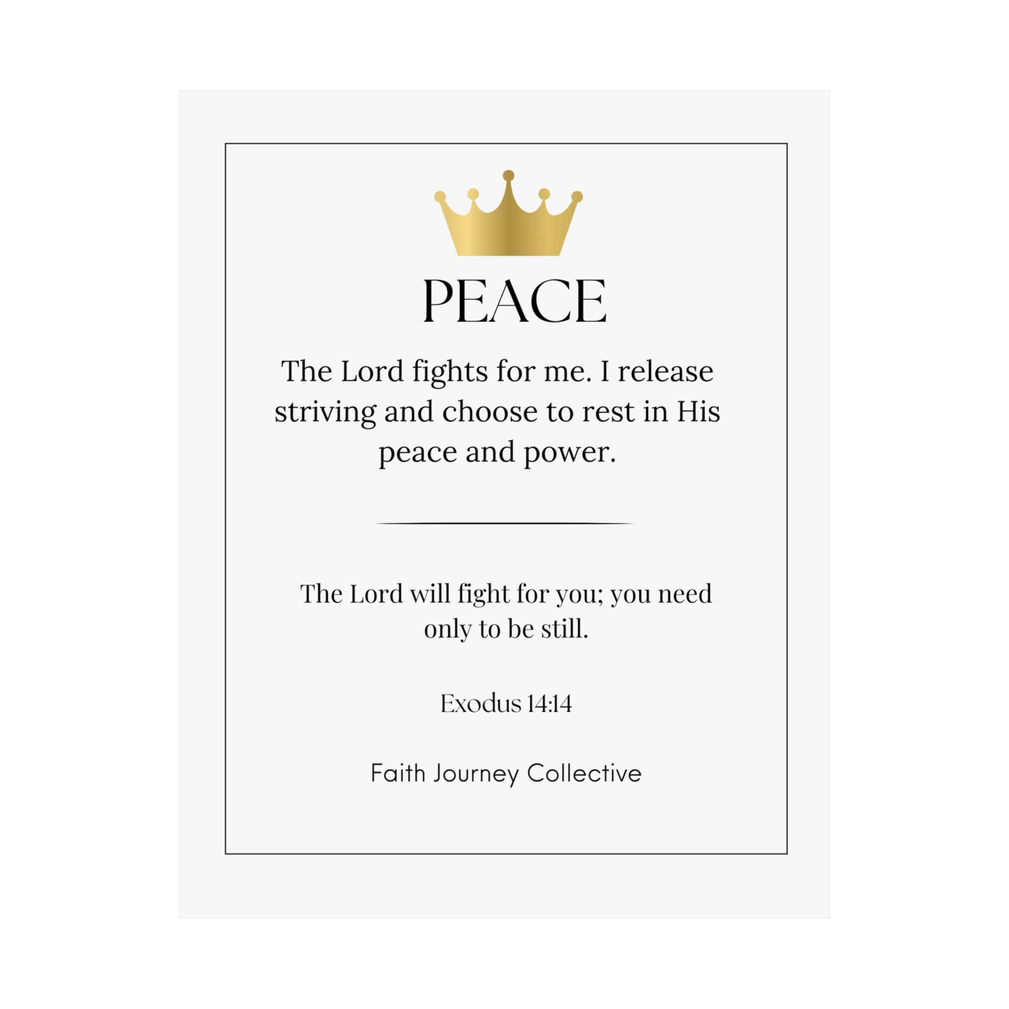 "Peace" Christian Scripture Wall Art Poster – Bible Verse Affirmation Prints for Home, Office & Prayer Space | Faith Journey Collective