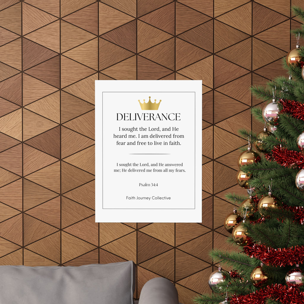 "Deliverance" Christian Scripture Wall Art Poster – Bible Verse Affirmation Prints for Home, Office & Prayer Space | Faith Journey Collective
