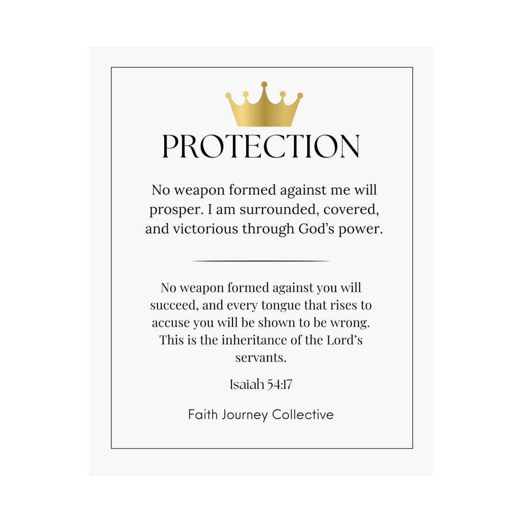 "Protection" Christian Scripture Wall Art Poster – Bible Verse Affirmation Prints for Home, Office & Prayer Space | Faith Journey Collective