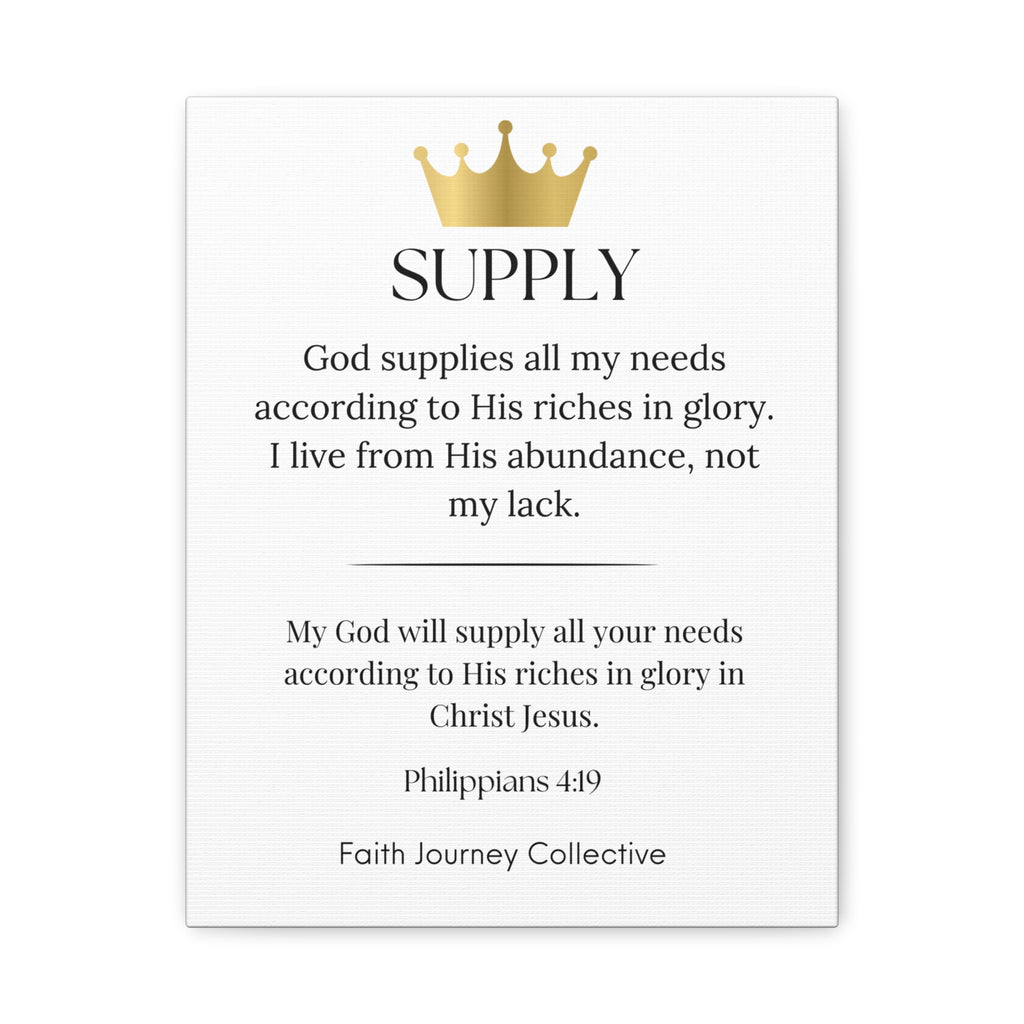 Supply - Christian Scripture Wall Art Canvas – Bible Verse Affirmation Prints for Home, Office & Prayer Space | Faith Journey Collective