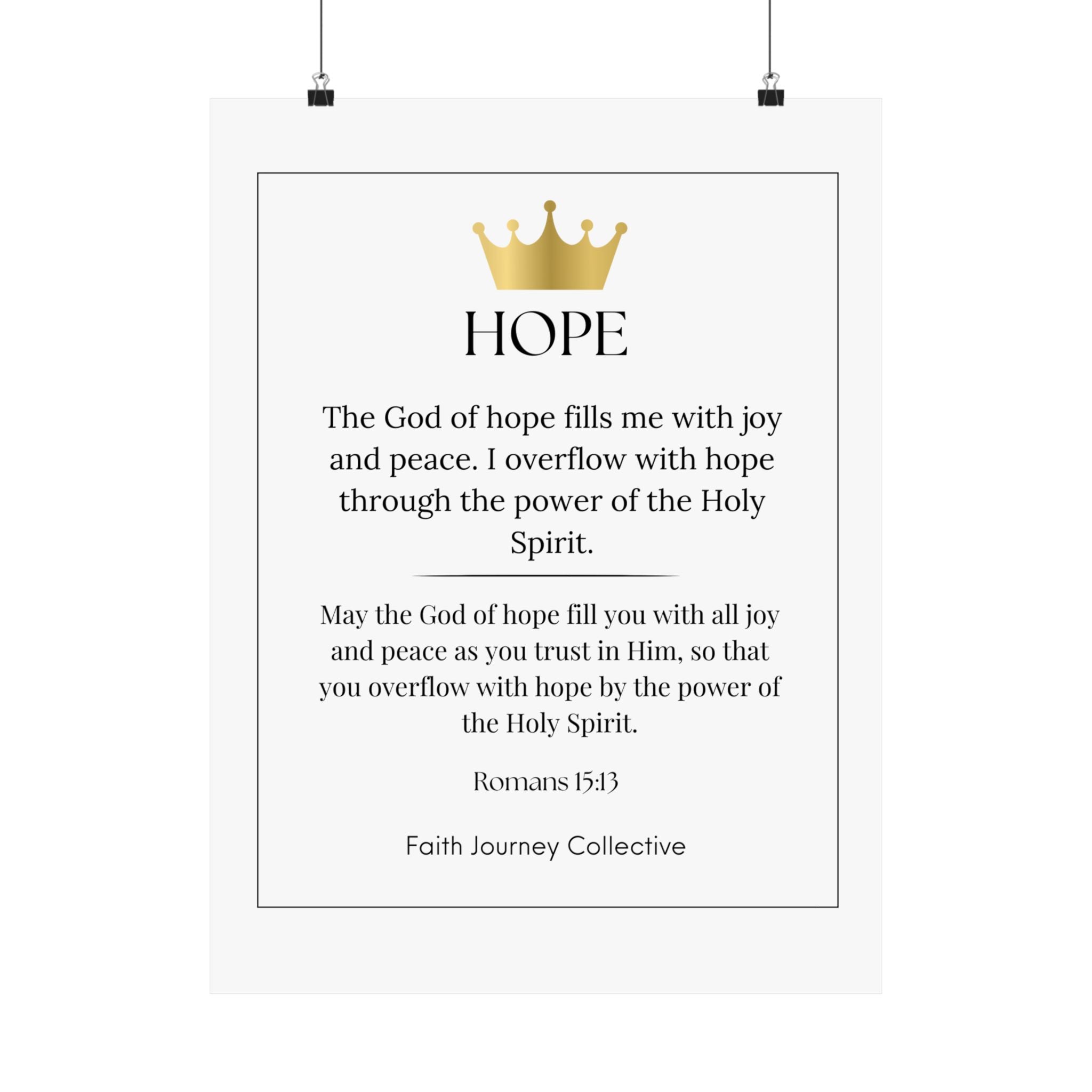 "Hope" Christian Scripture Wall Art Poster – Bible Verse Affirmation Prints for Home, Office & Prayer Space | Faith Journey Collective