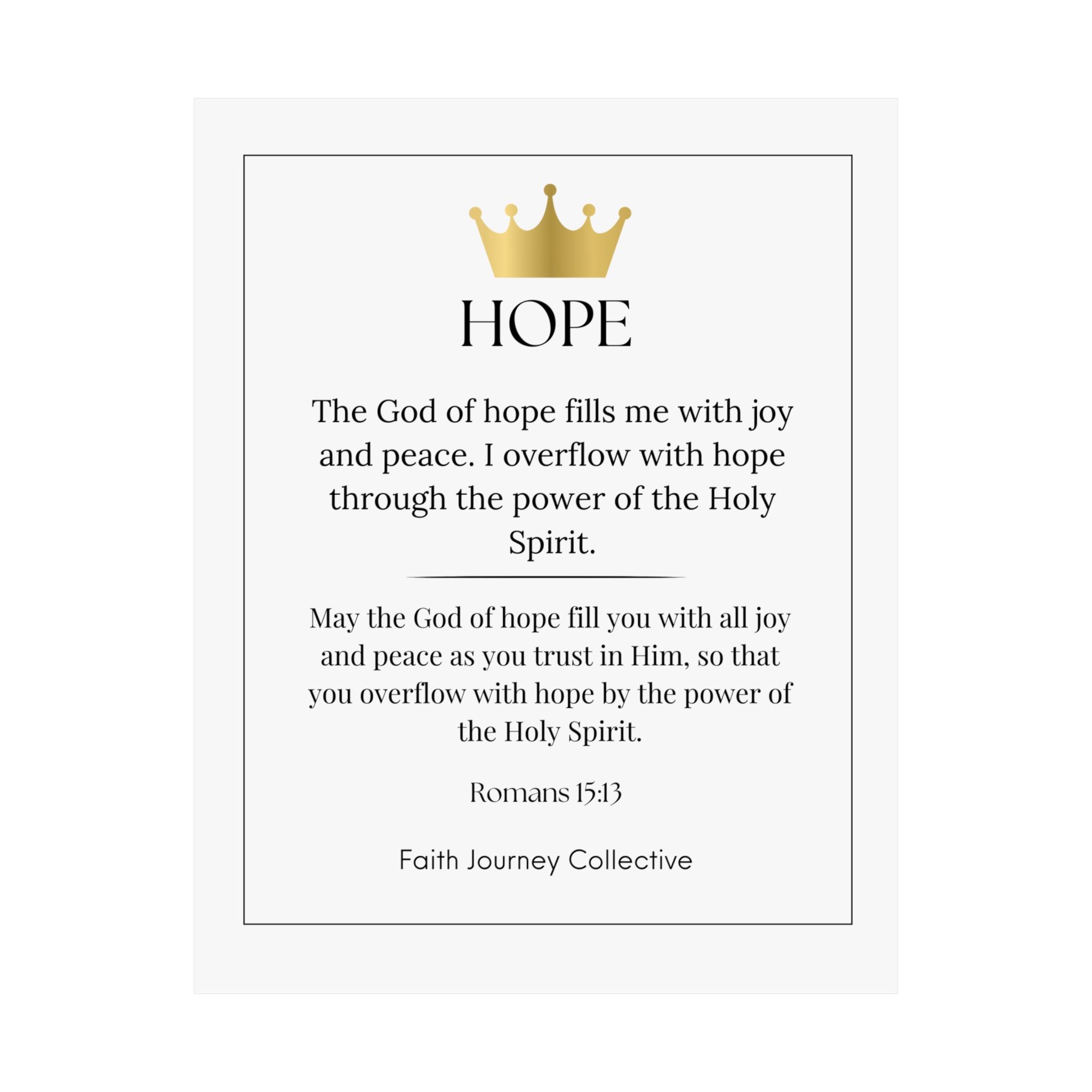 "Hope" Christian Scripture Wall Art Poster – Bible Verse Affirmation Prints for Home, Office & Prayer Space | Faith Journey Collective