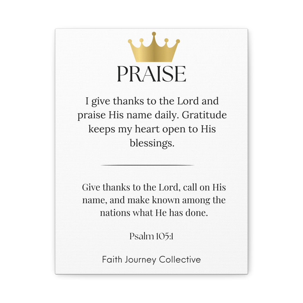 Praise - Christian Scripture Wall Art Canvas – Bible Verse Affirmation Prints for Home, Office & Prayer Space | Faith Journey Collective