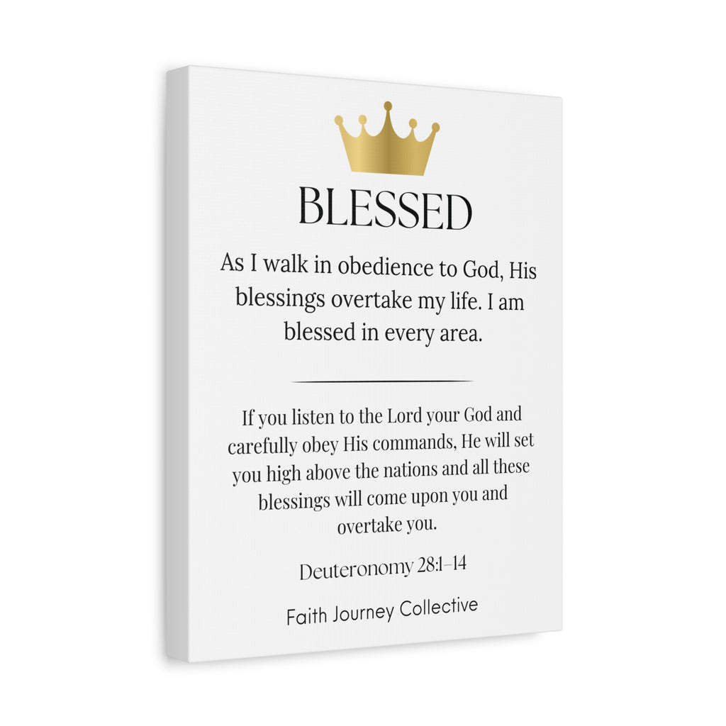 Blessed - Christian Scripture Wall Art Canvas – Bible Verse Affirmation Prints for Home, Office & Prayer Space | Faith Journey Collective