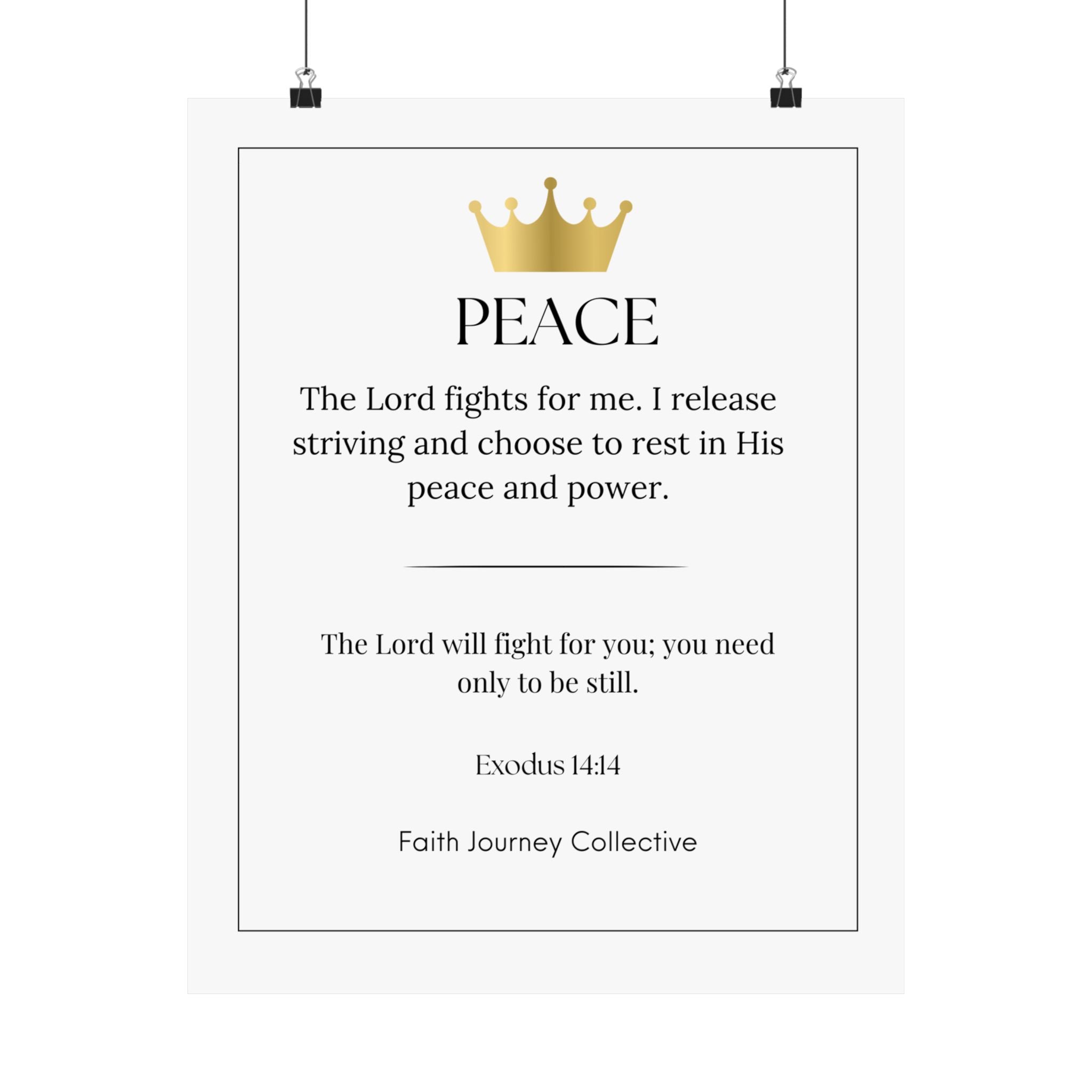 "Peace" Christian Scripture Wall Art Poster – Bible Verse Affirmation Prints for Home, Office & Prayer Space | Faith Journey Collective