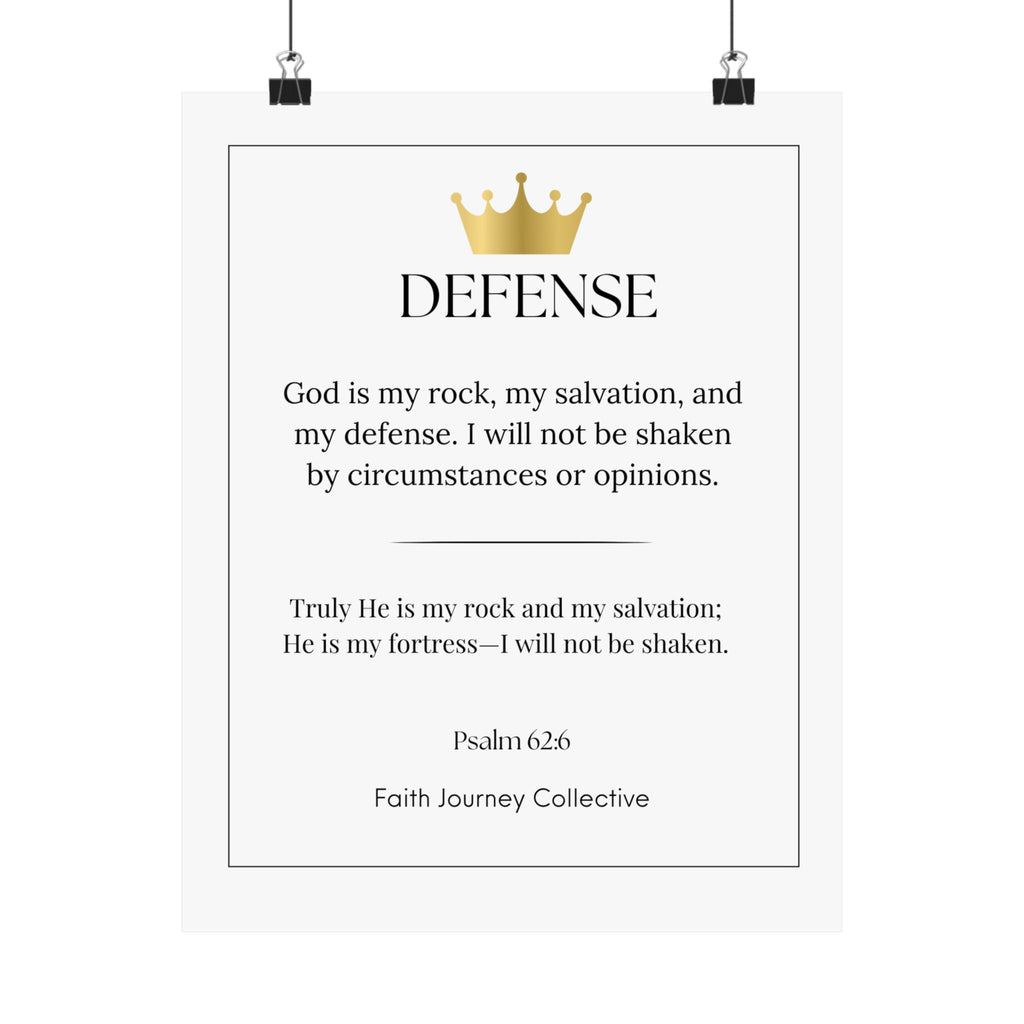 "Defence" Christian Scripture Wall Art Poster – Bible Verse Affirmation Prints for Home, Office & Prayer Space | Faith Journey Collective