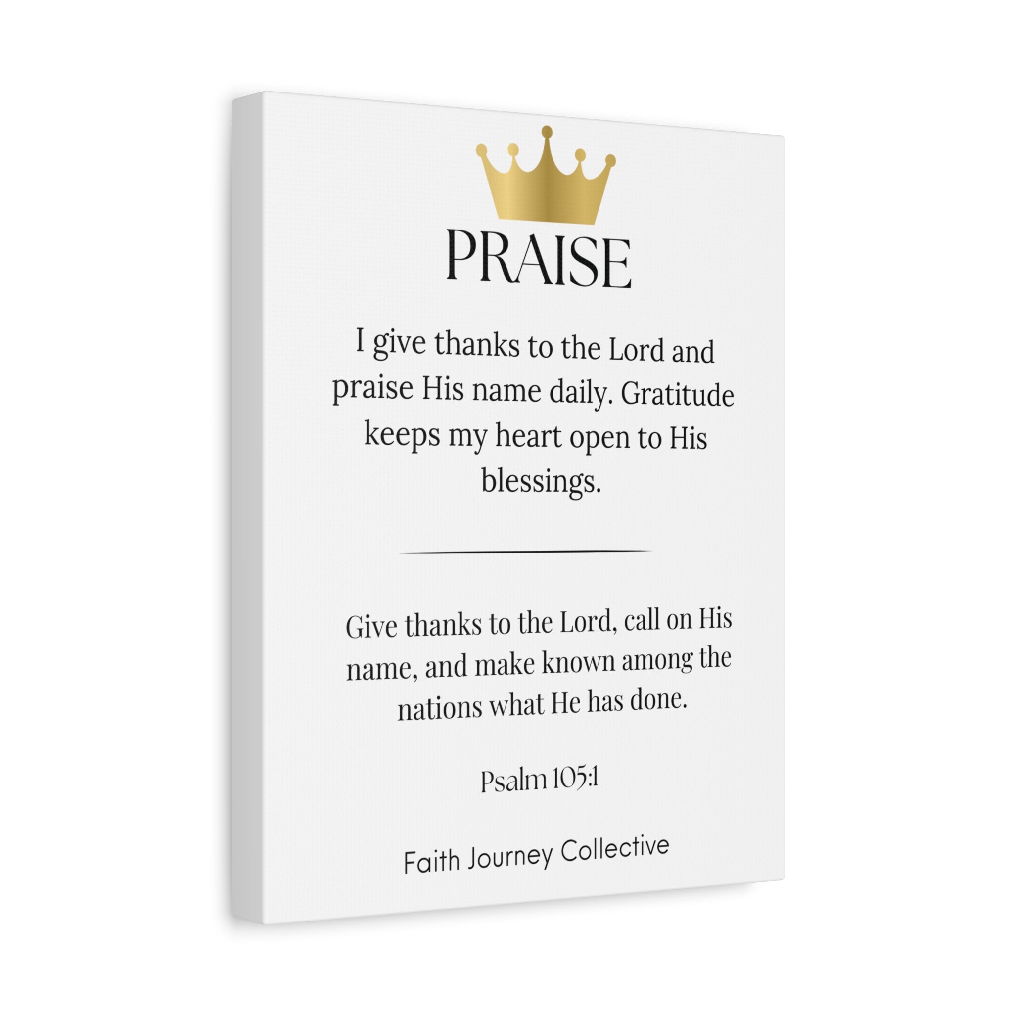 Praise - Christian Scripture Wall Art Canvas – Bible Verse Affirmation Prints for Home, Office & Prayer Space | Faith Journey Collective