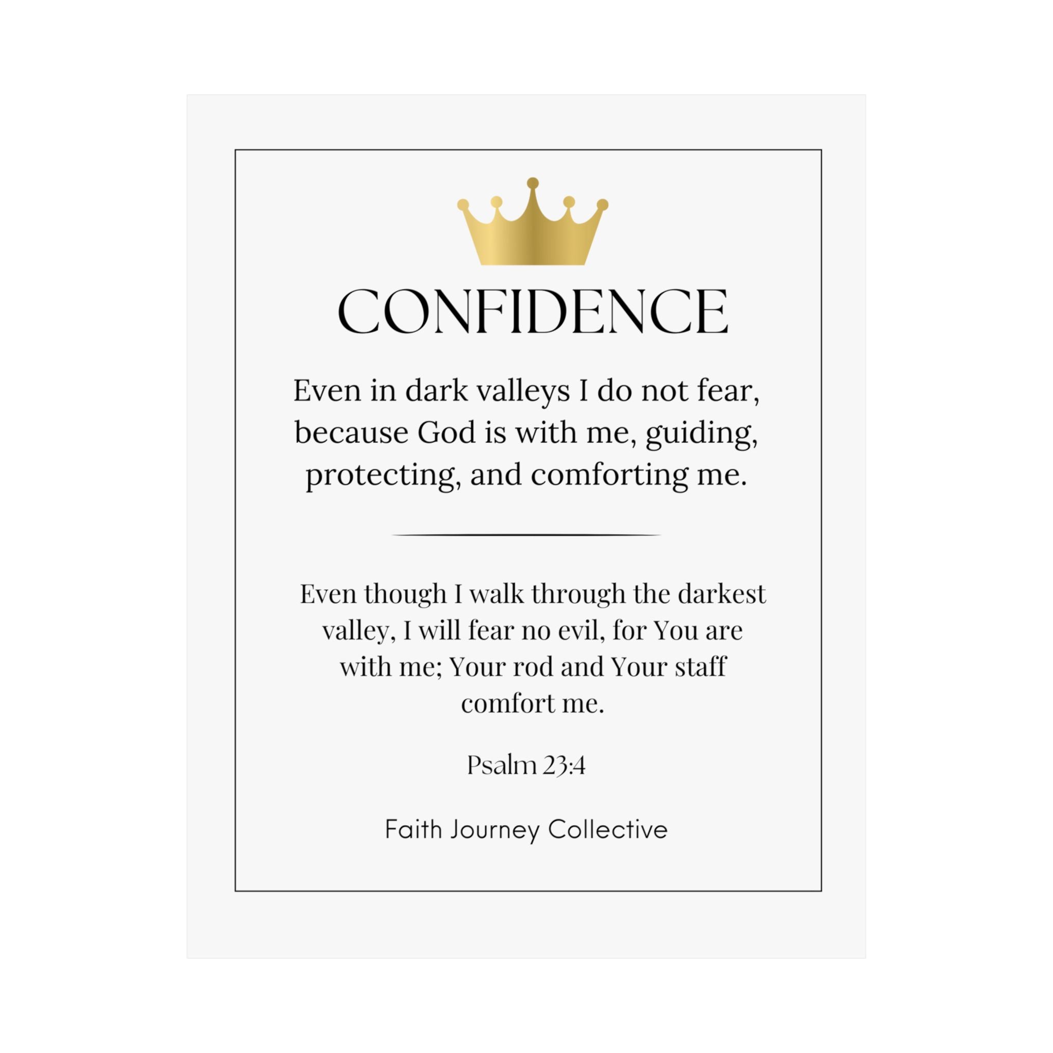 "Confidence" Christian Scripture Wall Art Poster – Bible Verse Affirmation Prints for Home, Office & Prayer Space | Faith Journey Collective