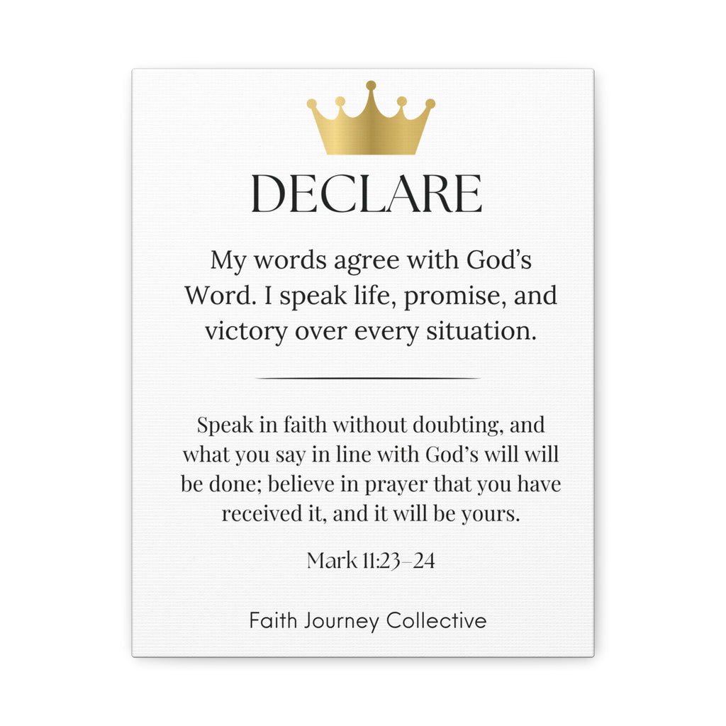 Declare - Christian Scripture Wall Art Canvas – Bible Verse Affirmation Prints for Home, Office & Prayer Space | Faith Journey Collective