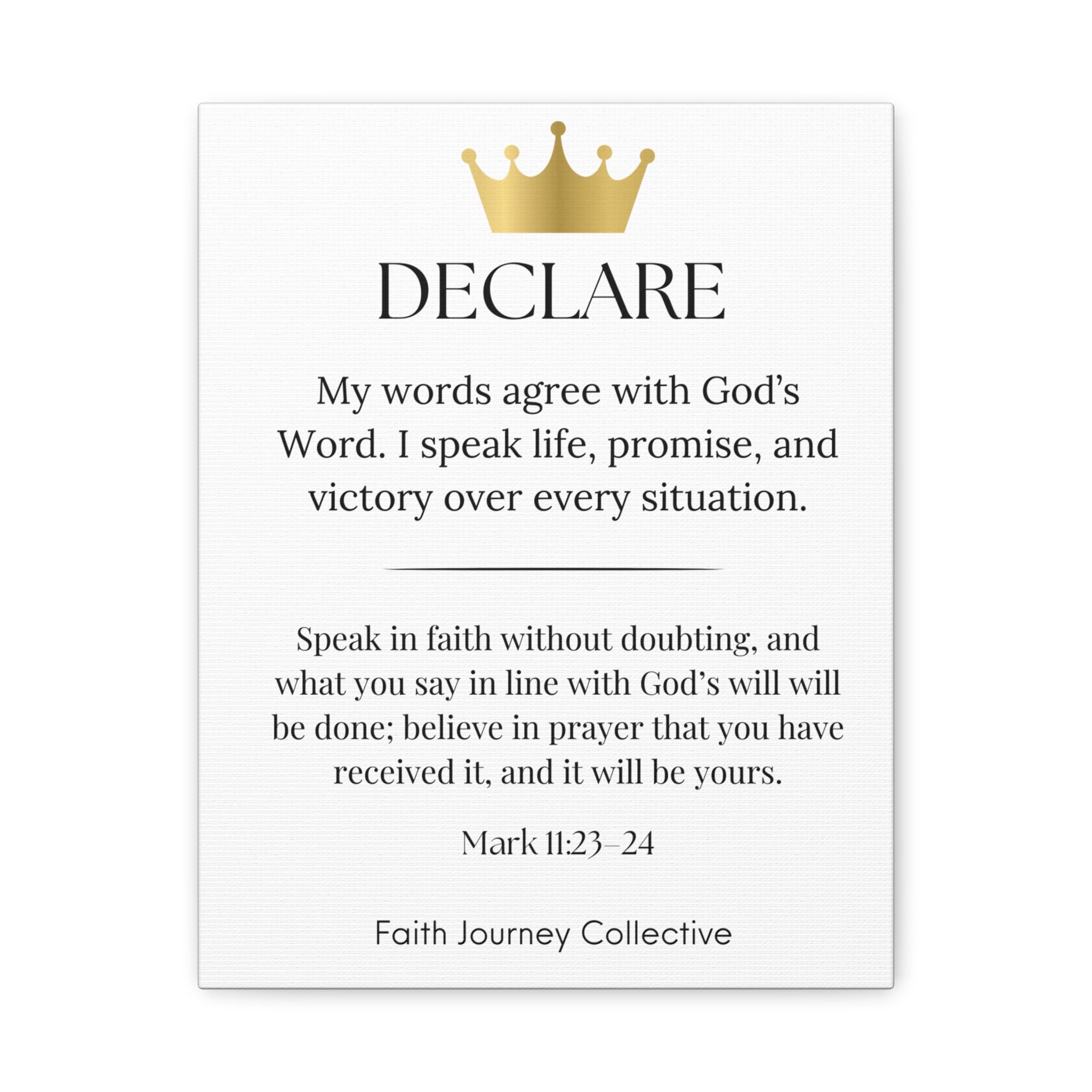 Declare - Christian Scripture Wall Art Canvas – Bible Verse Affirmation Prints for Home, Office & Prayer Space | Faith Journey Collective