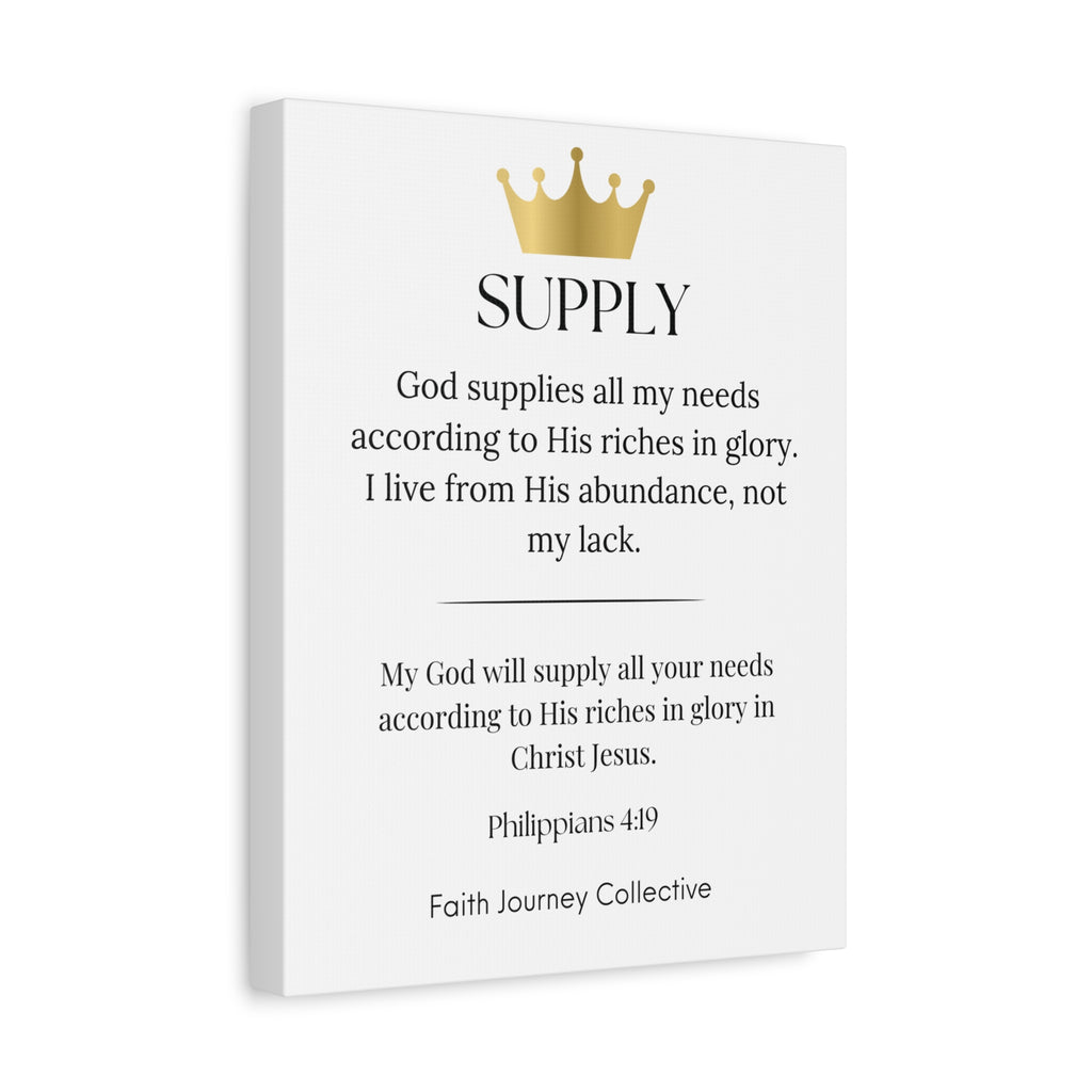 Supply - Christian Scripture Wall Art Canvas – Bible Verse Affirmation Prints for Home, Office & Prayer Space | Faith Journey Collective