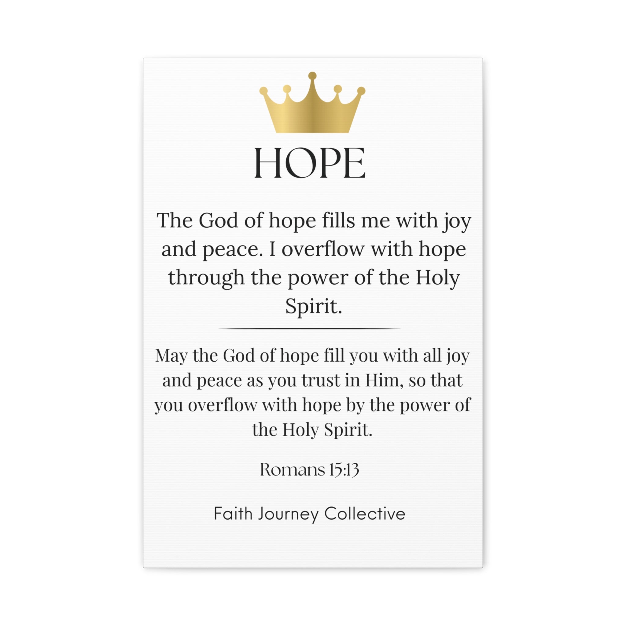 Hope - Christian Scripture Wall Art Canvas – Bible Verse Affirmation Prints for Home, Office & Prayer Space | Faith Journey Collective