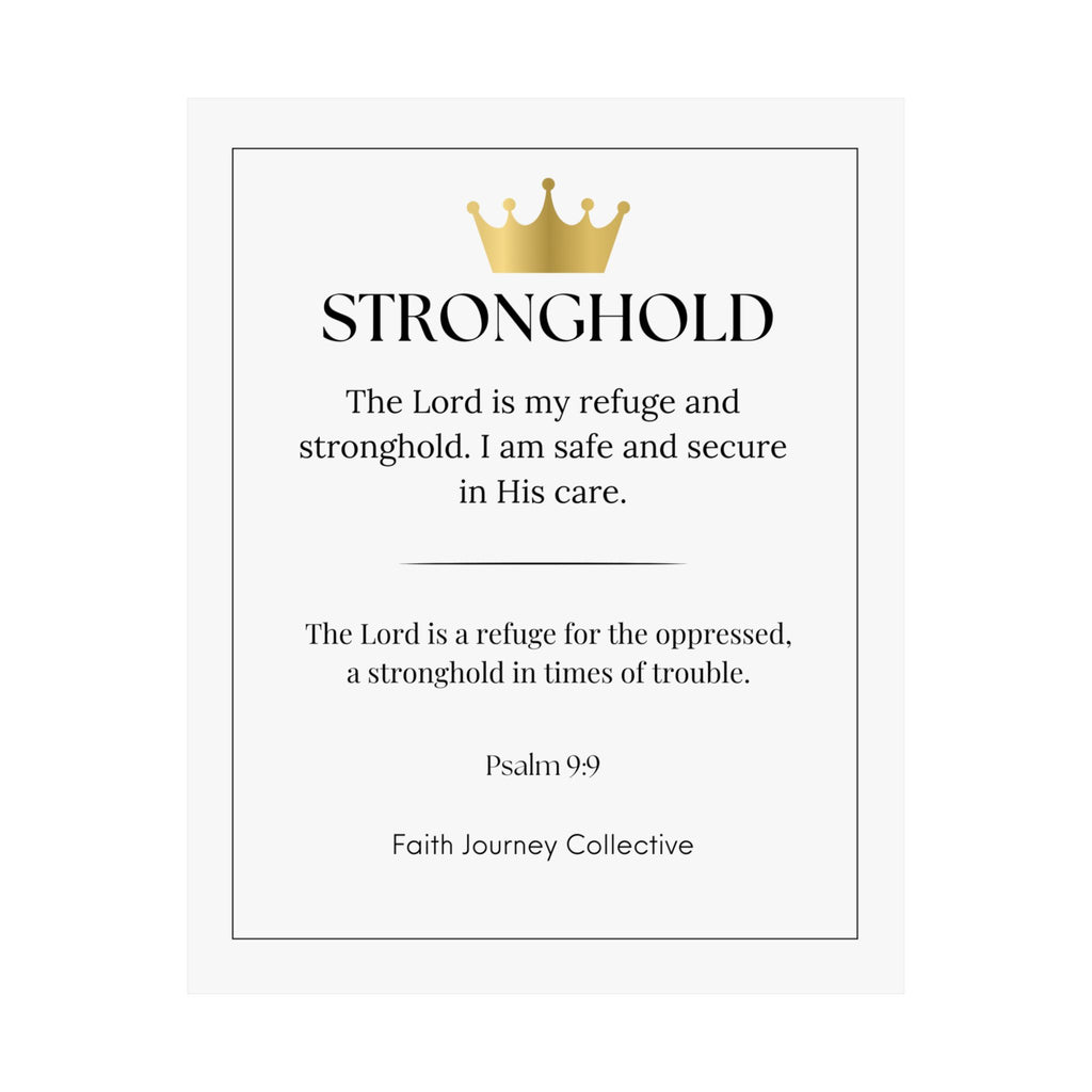 "Stronghold" Christian Scripture Wall Art Poster – Bible Verse Affirmation Prints for Home, Office & Prayer Space | Faith Journey Collective