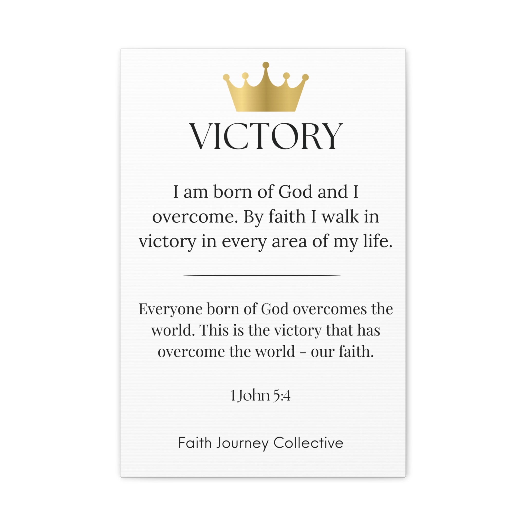 Victory - Christian Scripture Wall Art Canvas – Bible Verse Affirmation Prints for Home, Office & Prayer Space | Faith Journey Collective