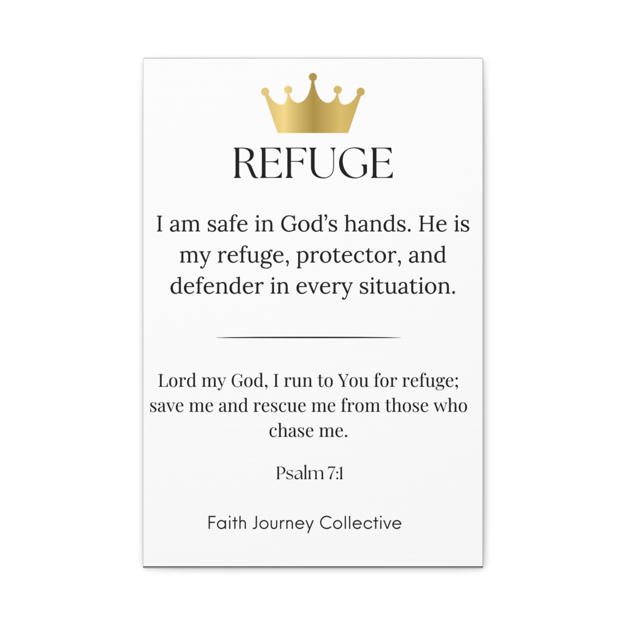 "God is Our Refuge"  Christian Scripture Wall Art Canvas – Bible Verse Affirmation Prints for Home, Office & Prayer Space | Faith Journey Collective