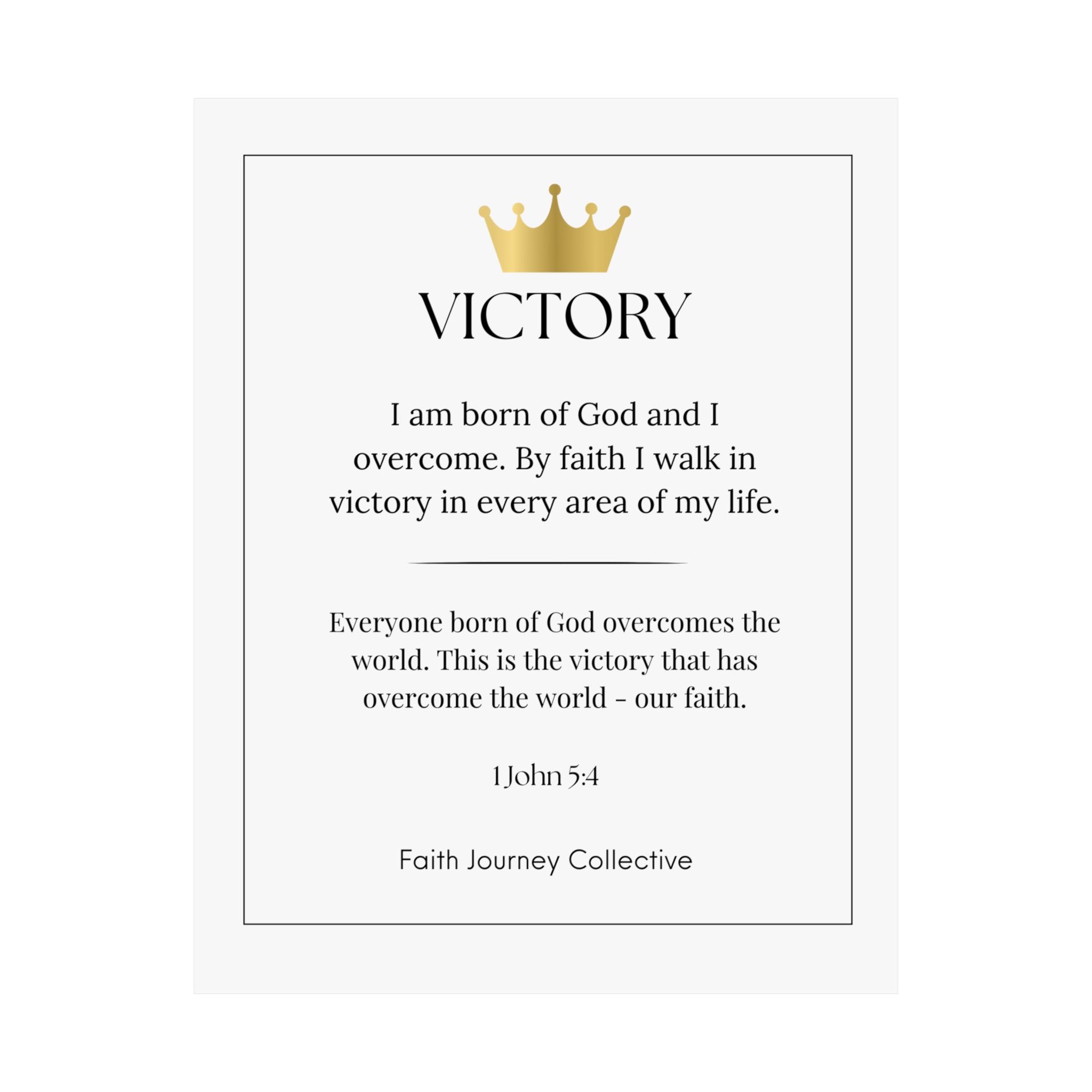 "Victory" Christian Scripture Wall Art Poster – Bible Verse Affirmation Prints for Home, Office & Prayer Space | Faith Journey Collective