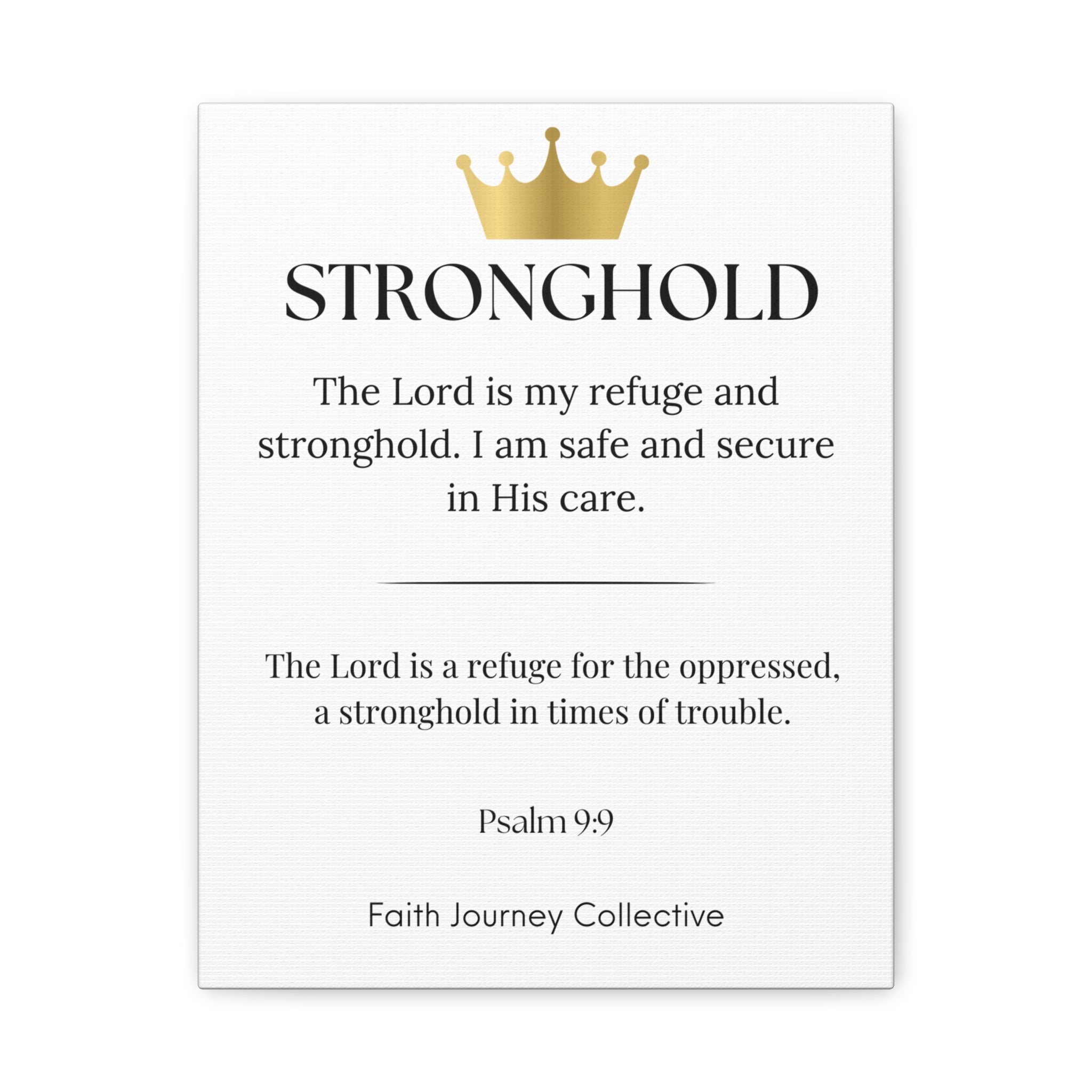 Stronghold - Christian Scripture Wall Art Canvas – Bible Verse Affirmation Prints for Home, Office & Prayer Space | Faith Journey Collective