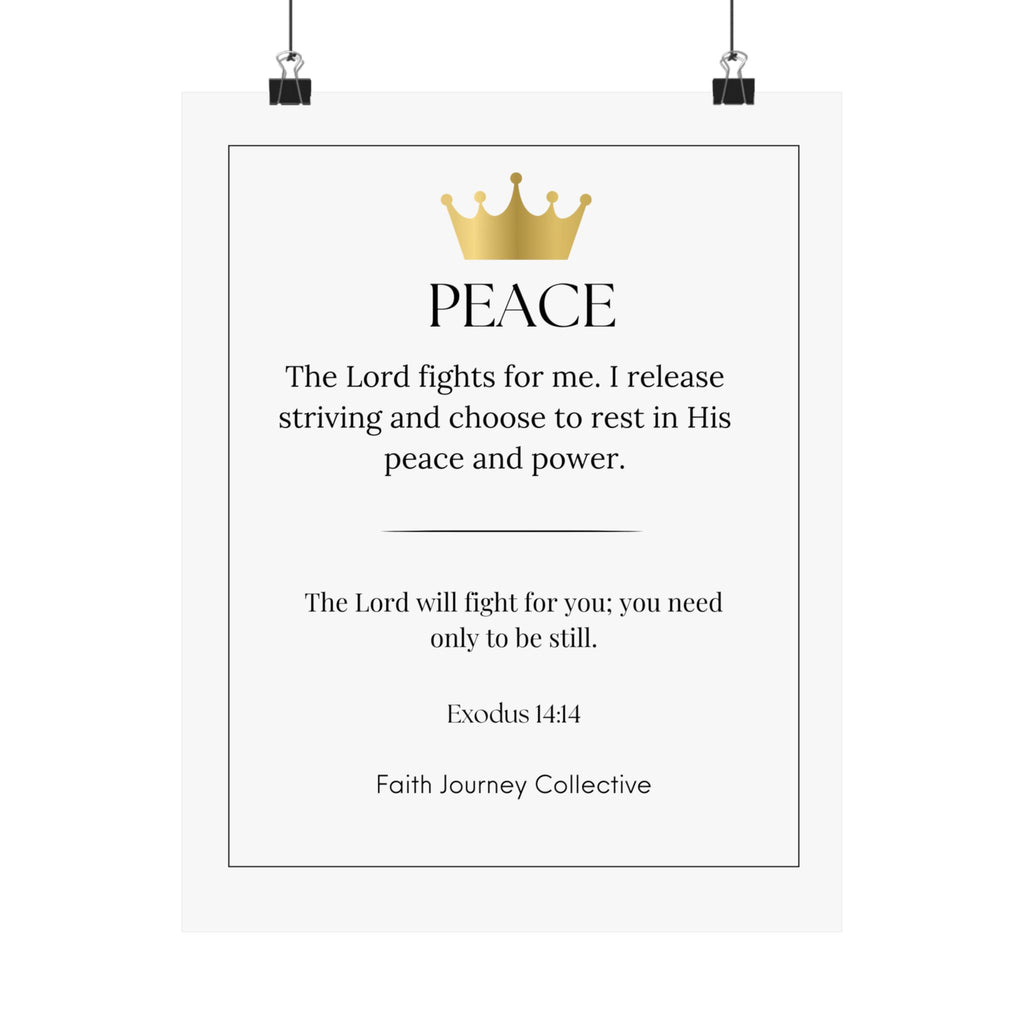 "Peace" Christian Scripture Wall Art Poster – Bible Verse Affirmation Prints for Home, Office & Prayer Space | Faith Journey Collective