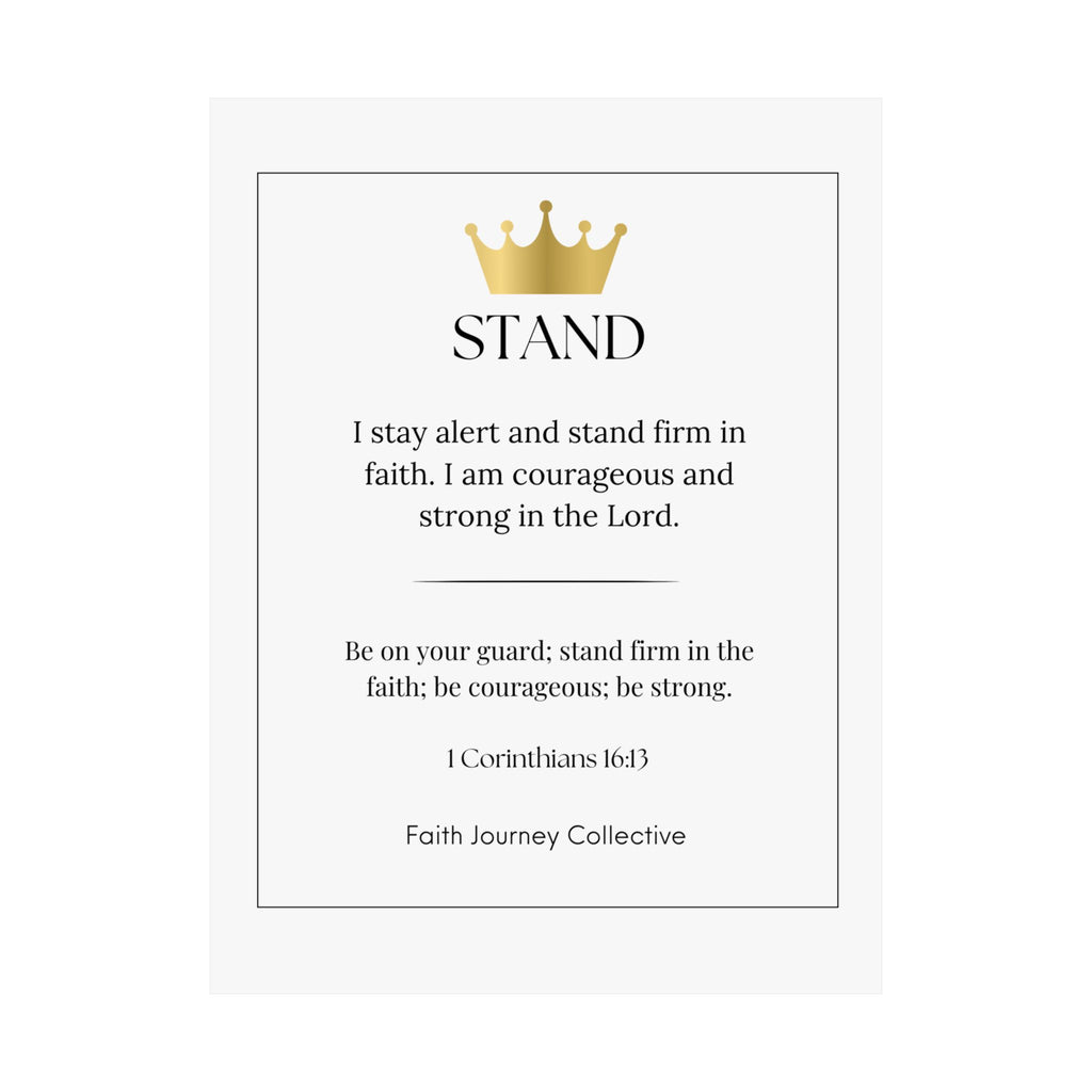 "Stand" Christian Scripture Wall Art Poster – Bible Verse Affirmation Prints for Home, Office & Prayer Space | Faith Journey Collective