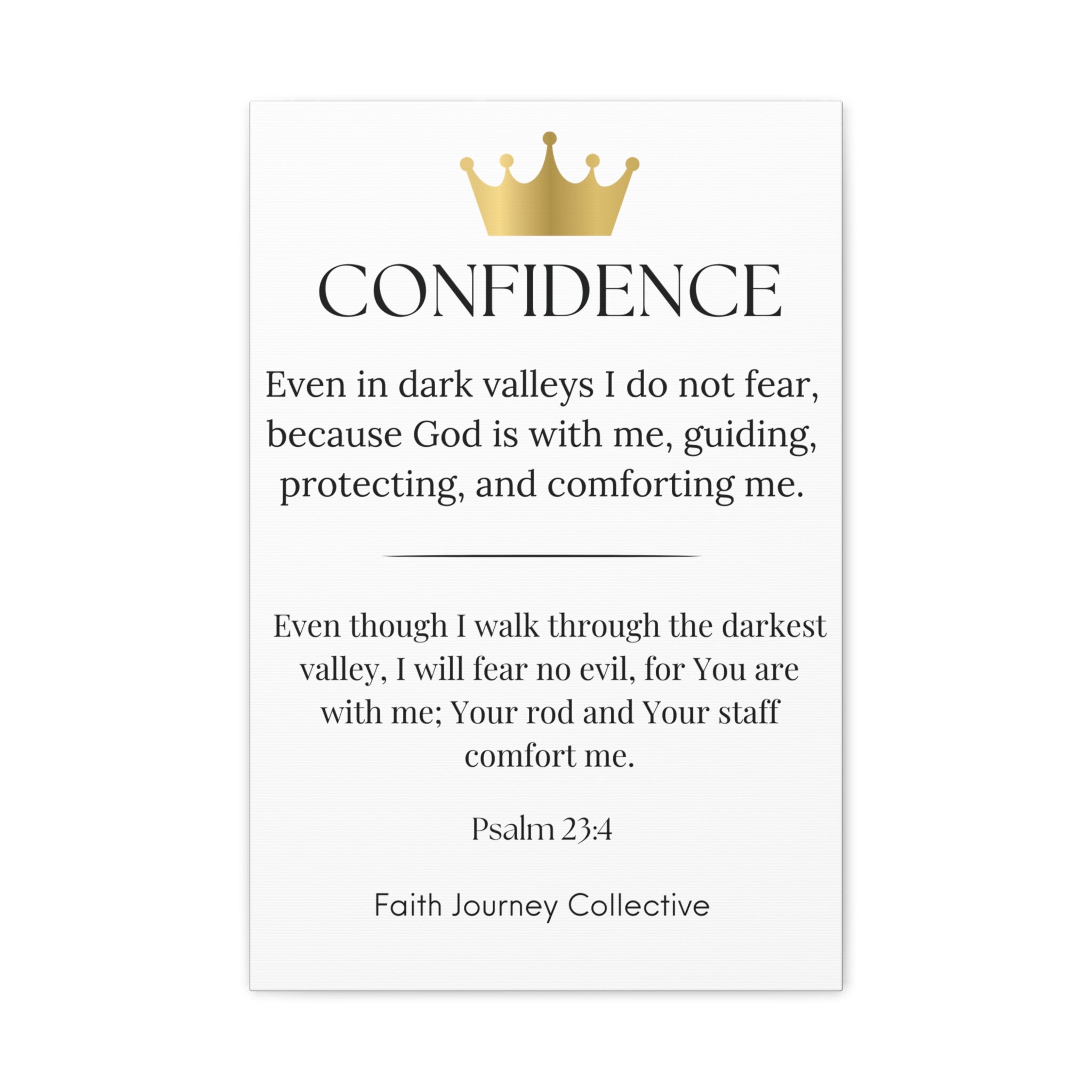 Confidence - Christian Scripture Wall Art Canvas – Bible Verse Affirmation Prints for Home, Office & Prayer Space | Faith Journey Collective