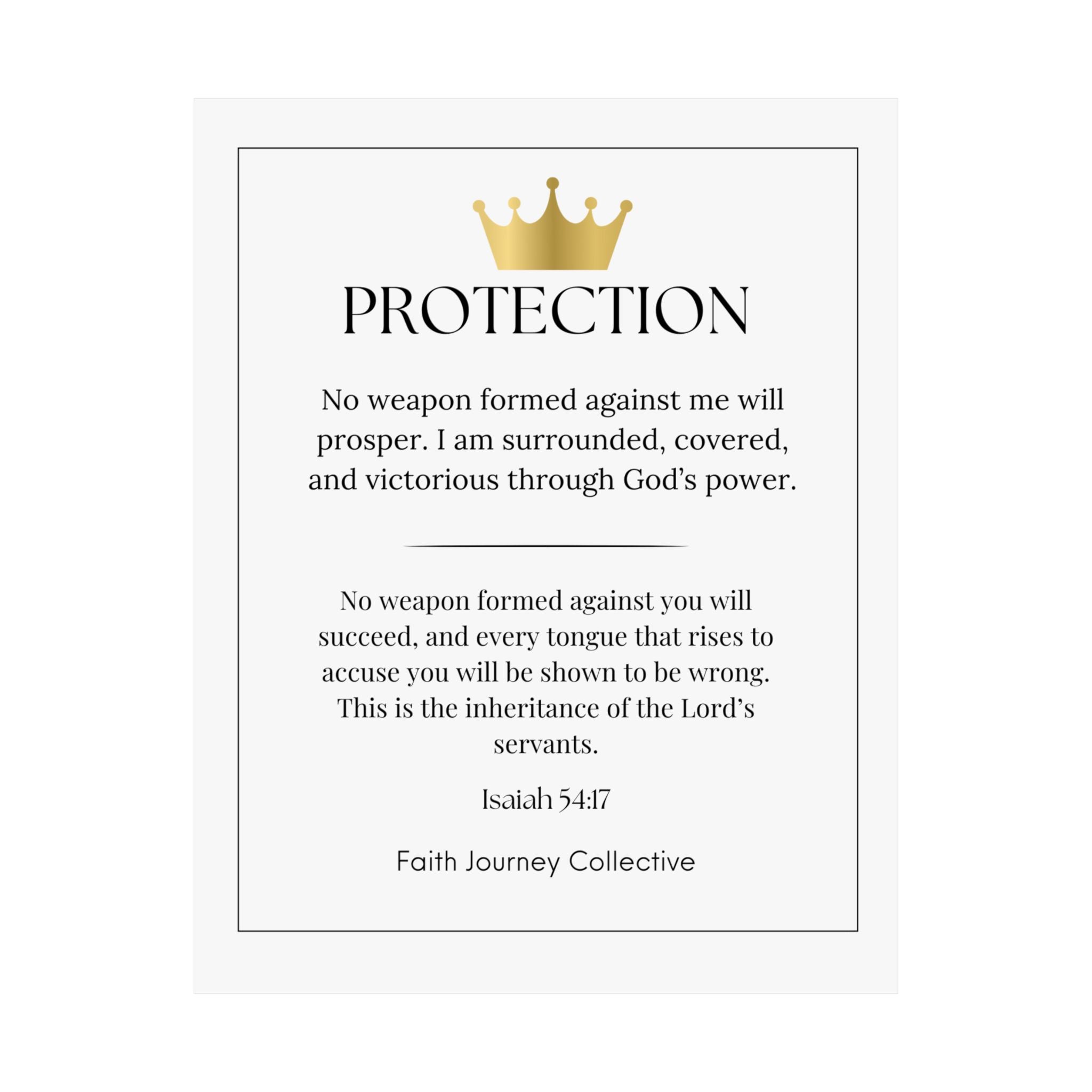 "Protection" Christian Scripture Wall Art Poster – Bible Verse Affirmation Prints for Home, Office & Prayer Space | Faith Journey Collective