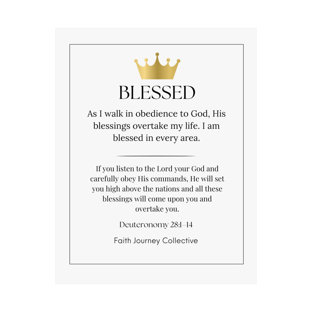 "Blessed" Christian Scripture Wall Art Poster – Bible Verse Affirmation Prints for Home, Office & Prayer Space | Faith Journey Collective