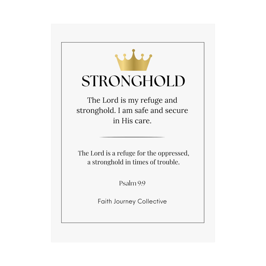 "Stronghold" Christian Scripture Wall Art Poster – Bible Verse Affirmation Prints for Home, Office & Prayer Space | Faith Journey Collective