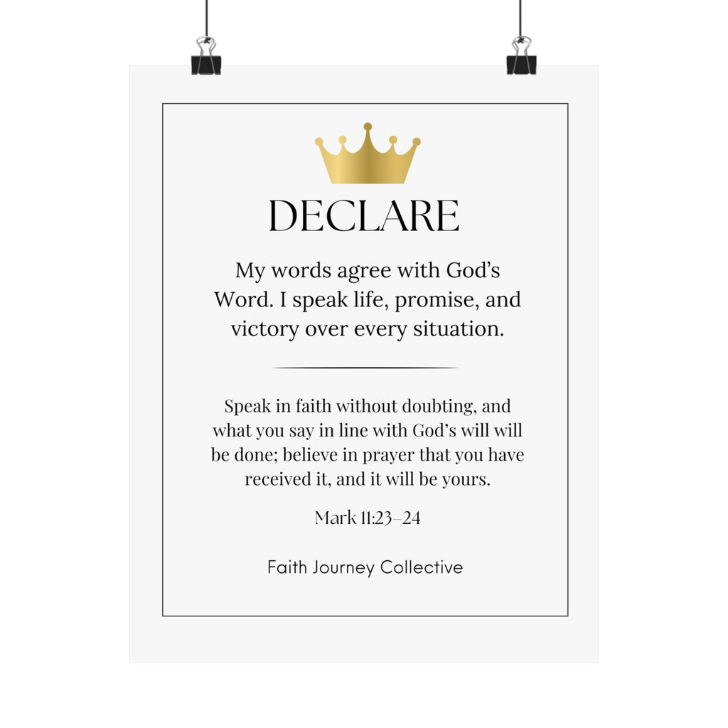 "Declare" Christian Scripture Wall Art Poster – Bible Verse Affirmation Prints for Home, Office & Prayer Space | Faith Journey Collective