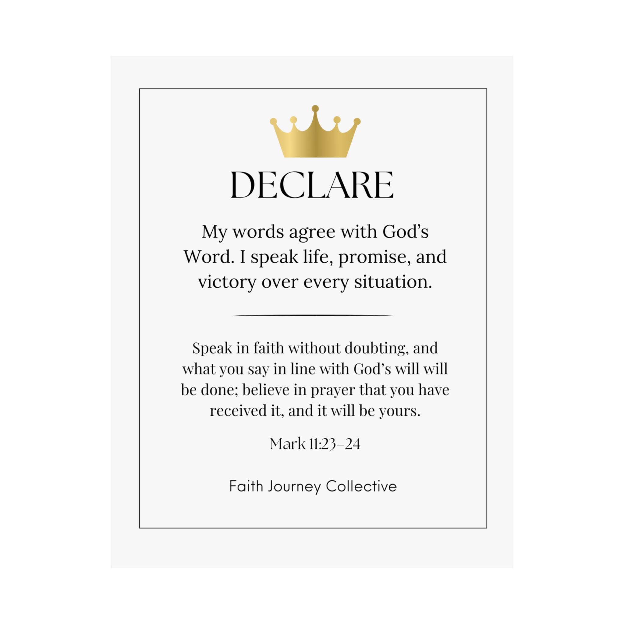 "Declare" Christian Scripture Wall Art Poster – Bible Verse Affirmation Prints for Home, Office & Prayer Space | Faith Journey Collective