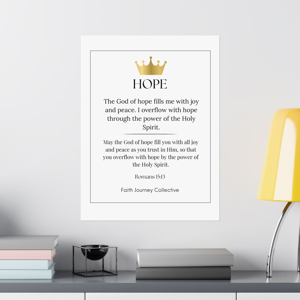 "Hope" Christian Scripture Wall Art Poster – Bible Verse Affirmation Prints for Home, Office & Prayer Space | Faith Journey Collective