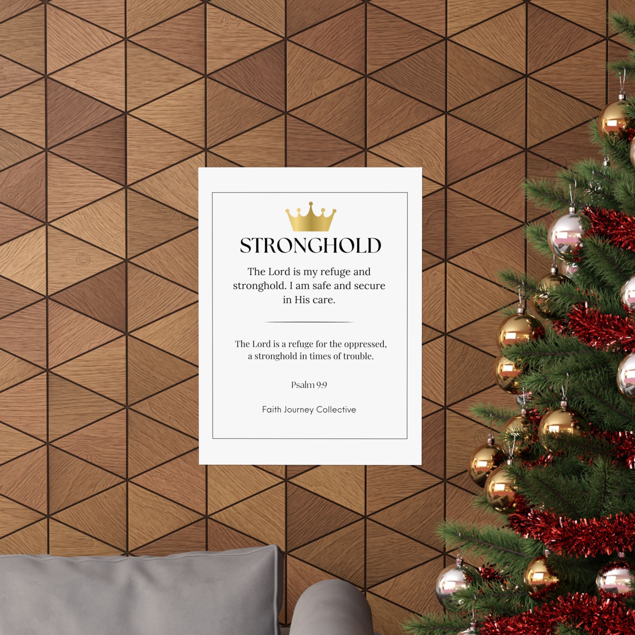 "Stronghold" Christian Scripture Wall Art Poster – Bible Verse Affirmation Prints for Home, Office & Prayer Space | Faith Journey Collective